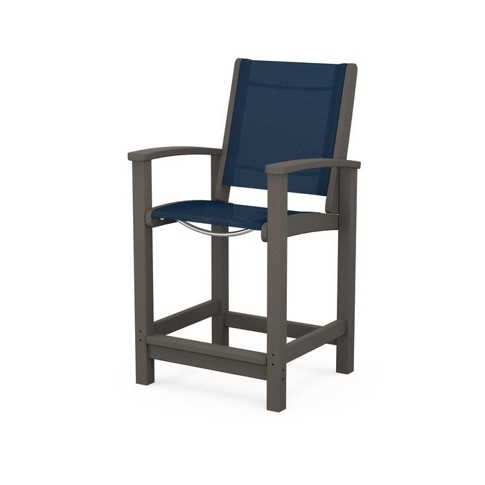POLYWOOD Coastal Counter Chair - Durable Outdoor Bar Stool for Patio, Deck & Poolside - Weather-Resistant & Low Maintenance