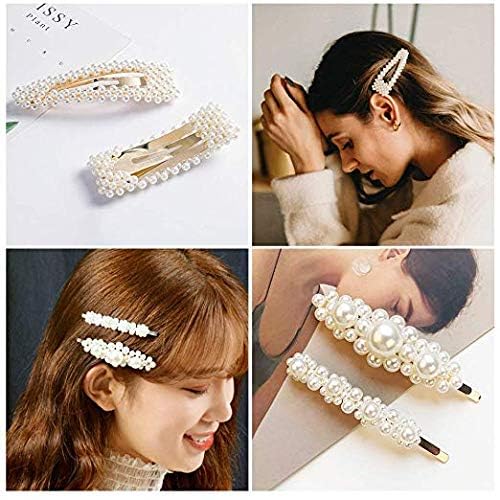 Rubela 12-Pack Pearl Hair Bobby Pins, Barrettes, Snap Clips & Hair Slides - Elegant Hair Accessories for Women & Girls - Perfect for Weddings, Parties & Everyday Styling