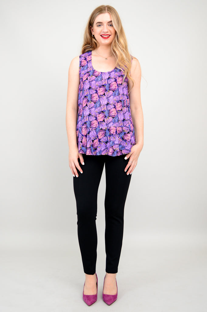 Ginny Tank Top with Petal Design - Soft Linen Bamboo Blend for Women | Perfect for Summer Outfits, Beach Wear & Casual Style