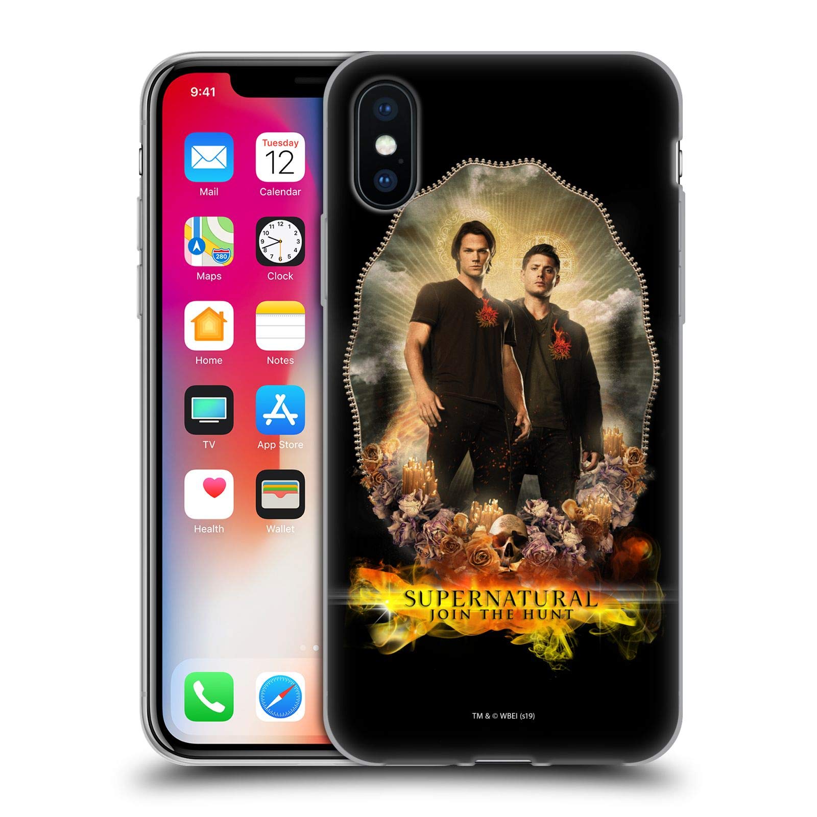 Officially Licensed Supernatural Dean & Sam Halo Vectors Soft Gel Phone Case for Apple iPhone X/Xs - Protective Cover for Fans, Perfect Gift for TV Show Lovers