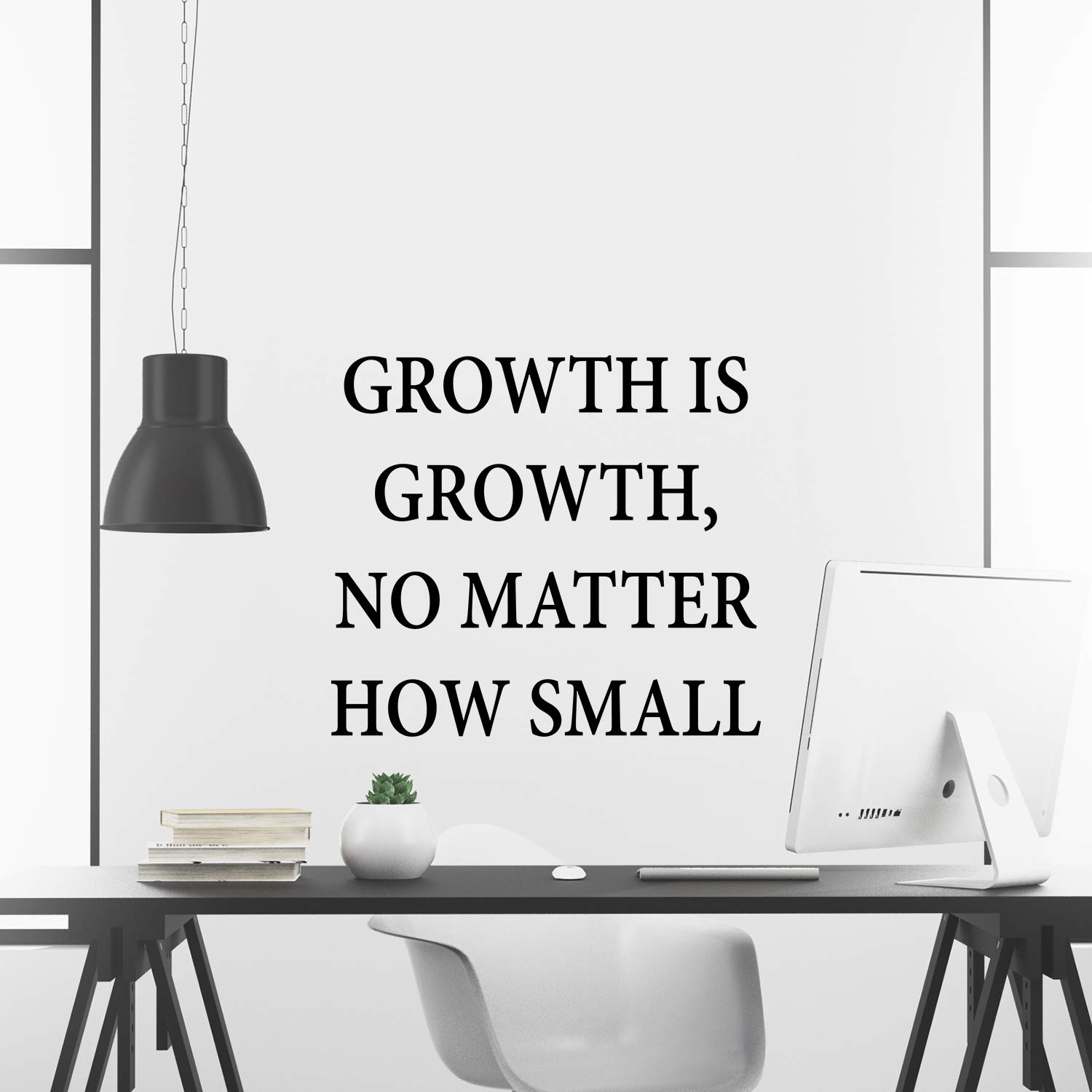 Inspirational Vinyl Wall Decal - 'Growth is Growth No Matter How Small' Motivational Quote Sticker for Office, Classroom & Gym Decor | Perfect for Home, School & Work Spaces