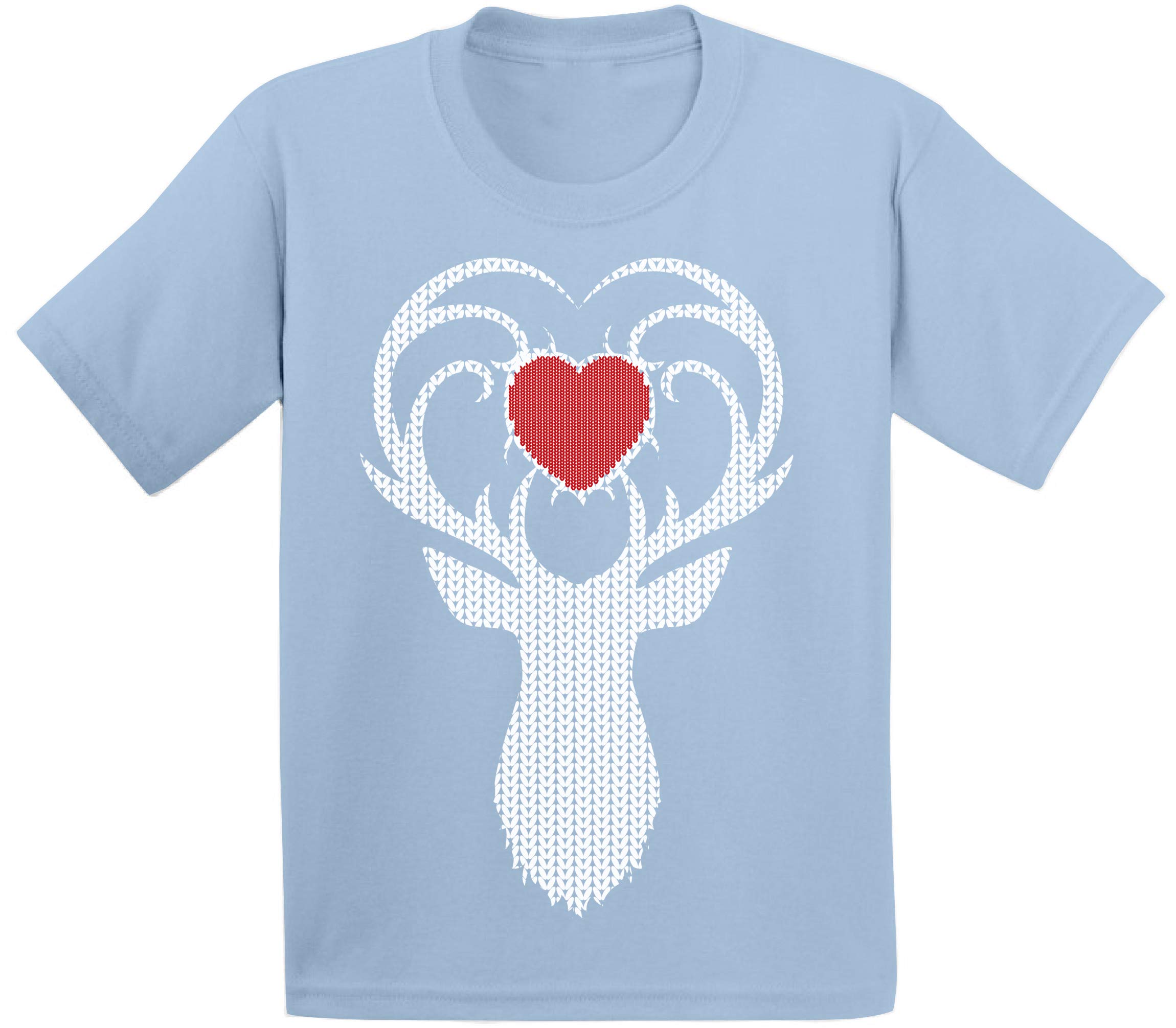 Ugly Christmas T-Shirt for Baby Boys & Girls - White Deer Xmas Heart Design | Festive Holiday Outfit for Family Photos & Christmas Parties