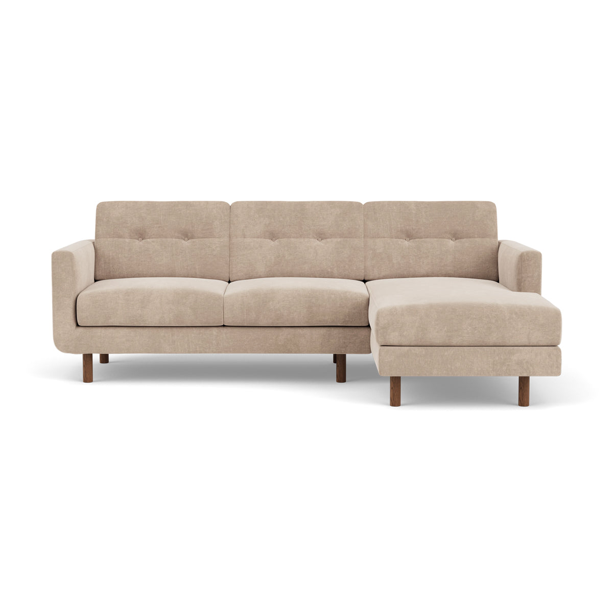 Conrad Fabric Right Chaise Sofa - Modern Sectional Couch for Living Room, Lounge & Home Theater - Comfortable Upholstered Furniture with Chaise Lounge