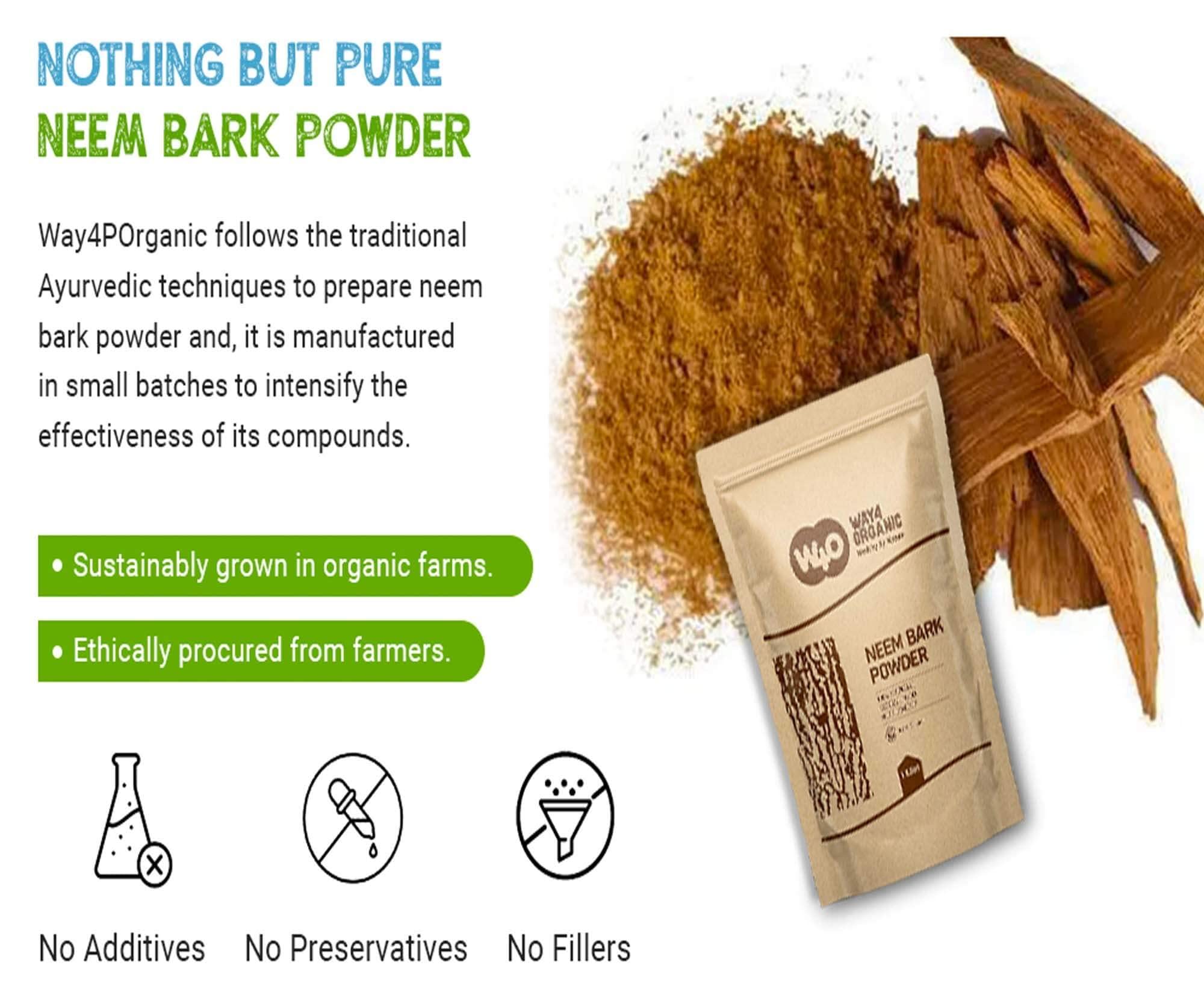 Organic Neem Bark Powder 16 Oz (1 lb) Pack of 2 - Natural Tooth Powder for Dental Care & Digestion Support - Herbal Remedy for Oral Hygiene, Gum Health & Detox - Perfect for Ayurvedic Routine & DIY Toothpaste