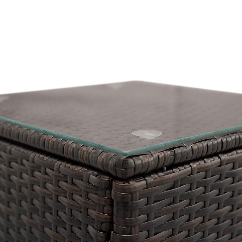 3-Piece Outdoor Patio Furniture Set - Modern Wicker Bistro Conversation Set with Coffee Table for Garden, Balcony, Backyard & Poolside - Classic Brown (Perfect for Relaxing, Entertaining & Outdoor Dining)