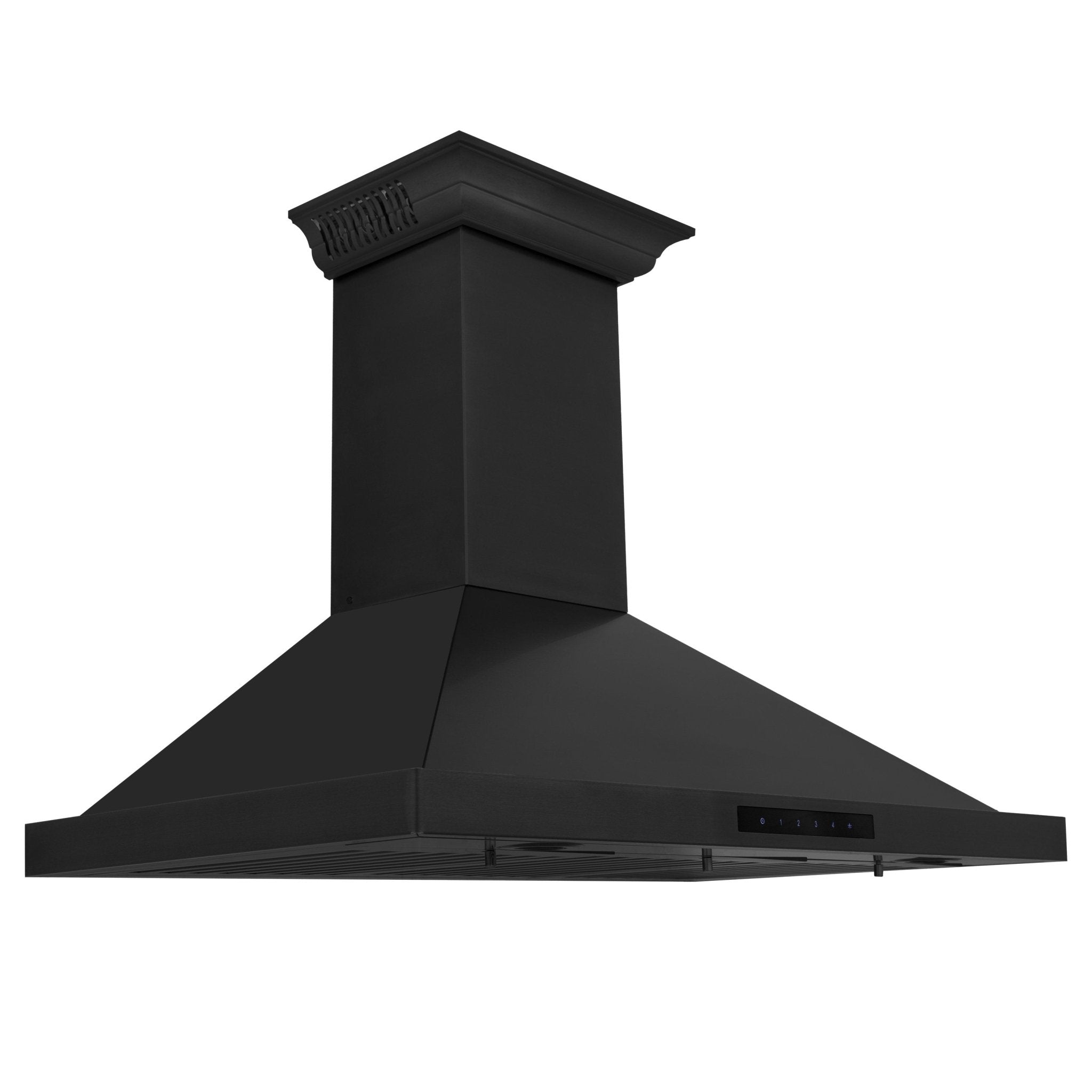 ZLINE 24 Inch Wall Mount Black Stainless Steel Range Hood with Crown Sound Technology - BSKBNCRN BT 24 | Powerful Kitchen Ventilation for Smoke & Odor Removal | Perfect for Modern Home Cooking & Open Concept Kitchens