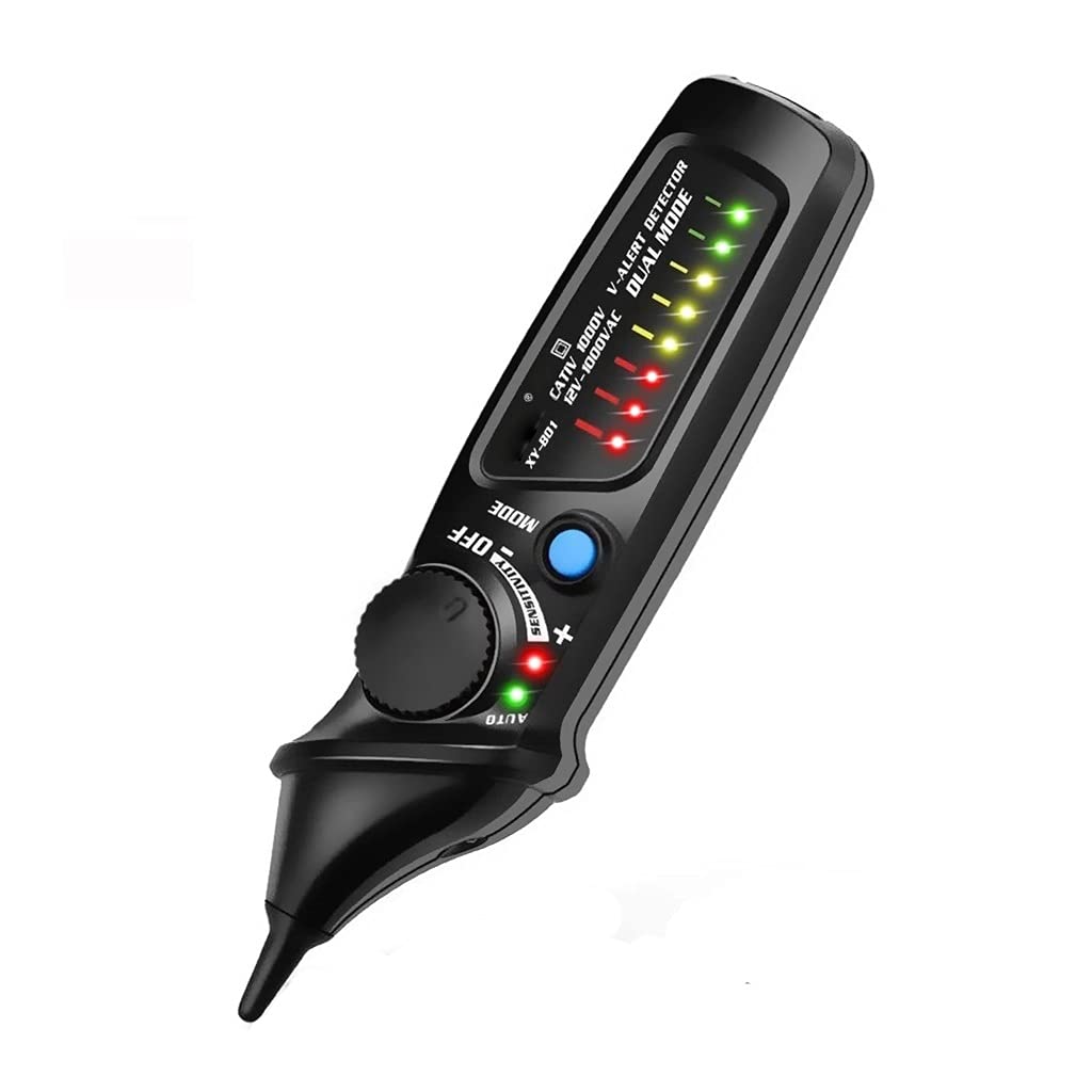 XWWDP Non-Contact Voltage Tester Pen - 12-1000V AC Voltage Detector with LED Light & Sound Alarm, Live Wire/Phase Tester, Continuity Checker - Ideal for Electricians, Home DIY & Electrical Safety Testing
