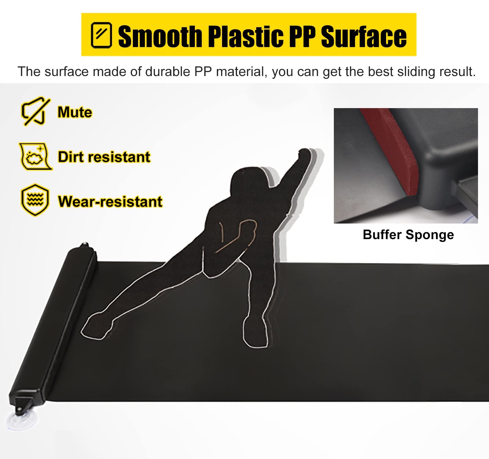 High Strength Slide Board for Ice Skating, Skiing & Running Training - 55
