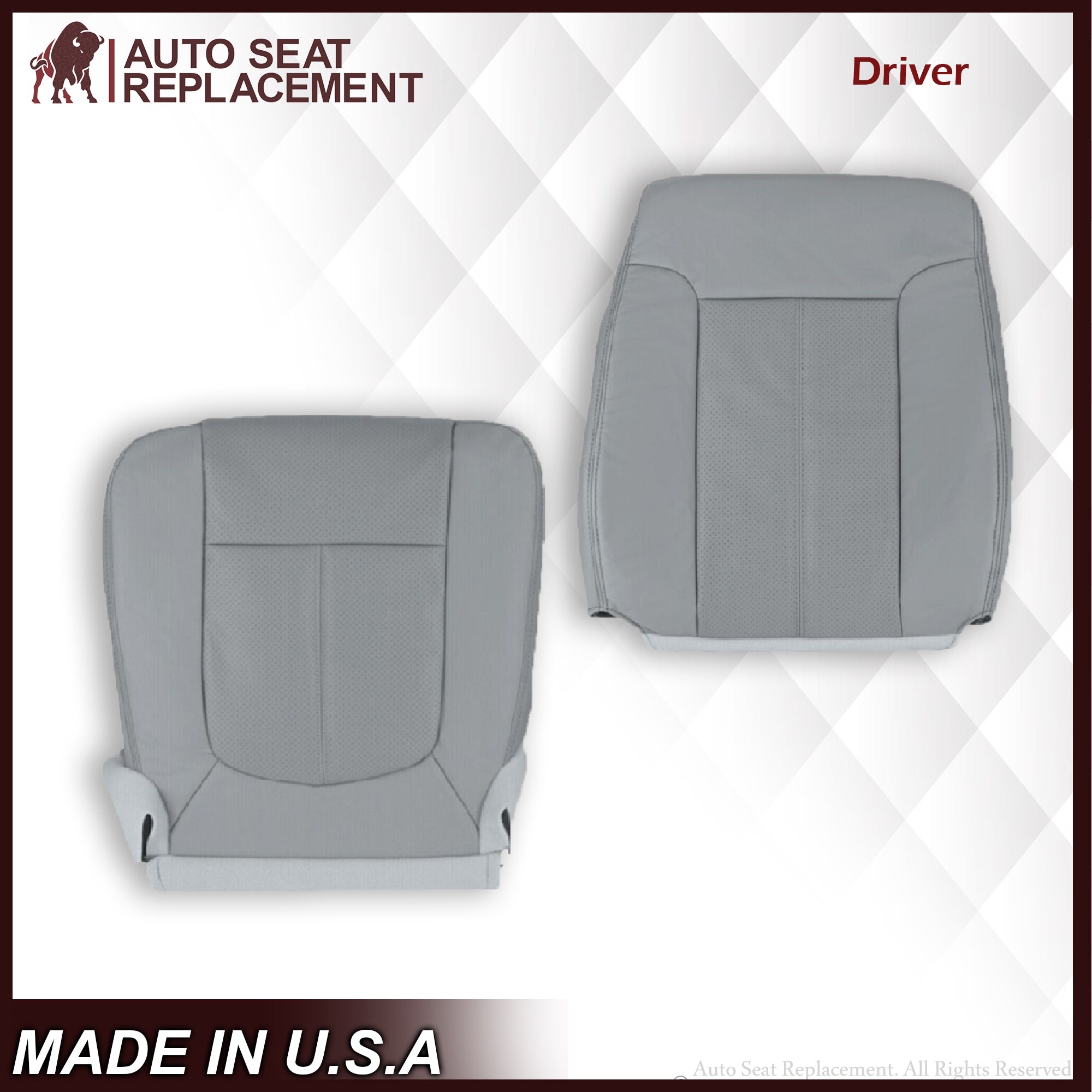 2011-2016 Ford F-250 F-350 F-450 Lariat Seat Cover Replacement & Cushion Foam Set - Steel Gray | Custom Fit for Pickup Trucks | Durable & Comfortable for Work & Road Trips