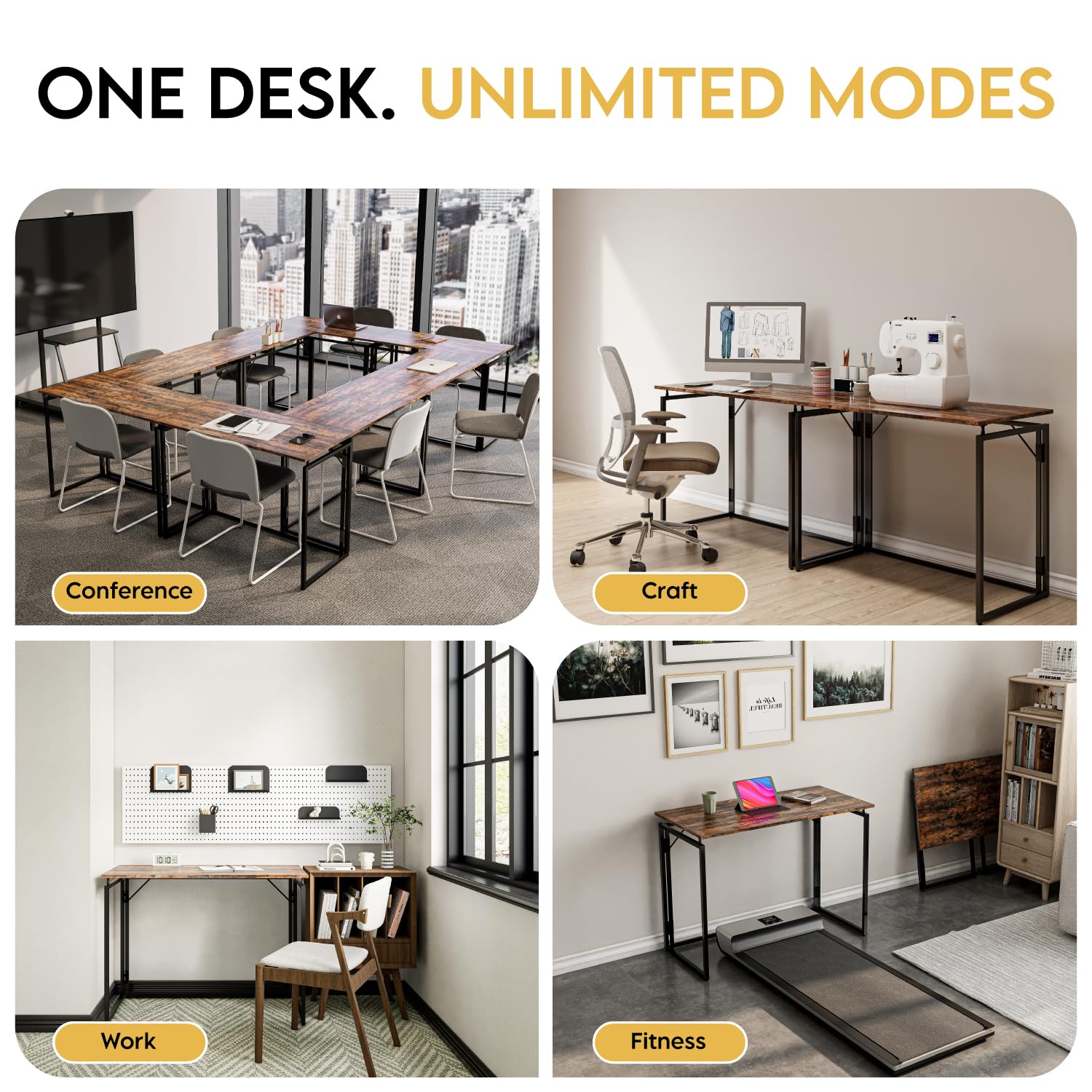 30 Inch Folding Desk - No Assembly Small Foldable Desk for Small Spaces | Space Saving Collapsible Compact Portable Table for Home Office, Dorm Room, RV | Perfect for Crafting, Writing, Studying & Remote Work