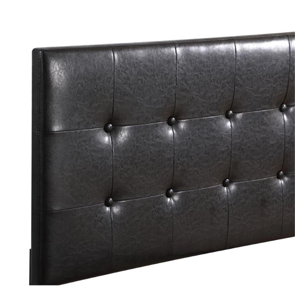 Glory Furniture Caldwell Faux Leather Twin Bed Frame - Black PU Leather Upholstered Platform Bed with Wooden Slats - Perfect for Kids Rooms, Guest Bedrooms & Small Spaces