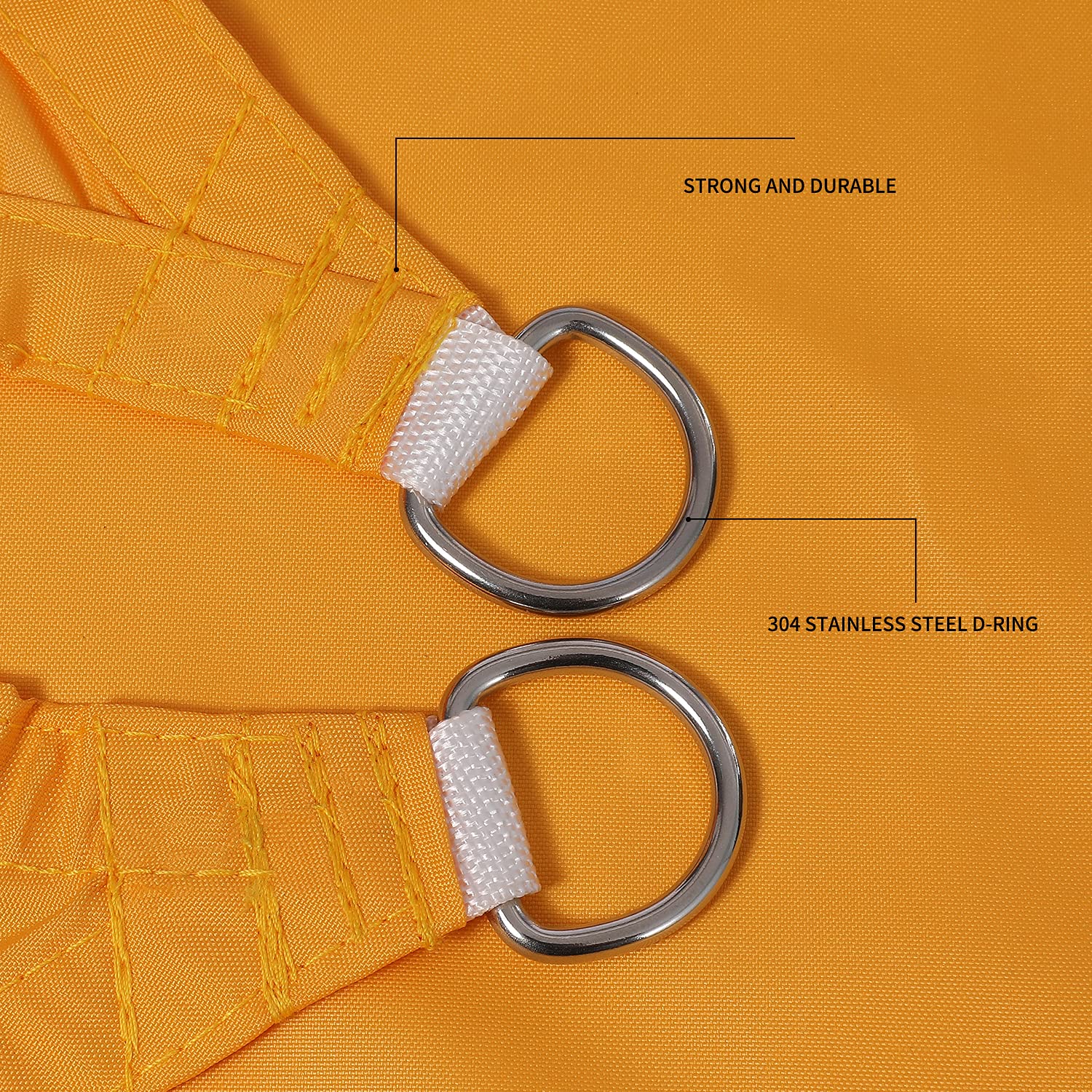 20'x20'x20' Golden Yellow Triangle Shade Sail - UV Block, Waterproof Sun Canopy for Backyard, Patio, Garden & Pool - Custom Outdoor Shade Solution for Summer Relaxation & Sun Protection
