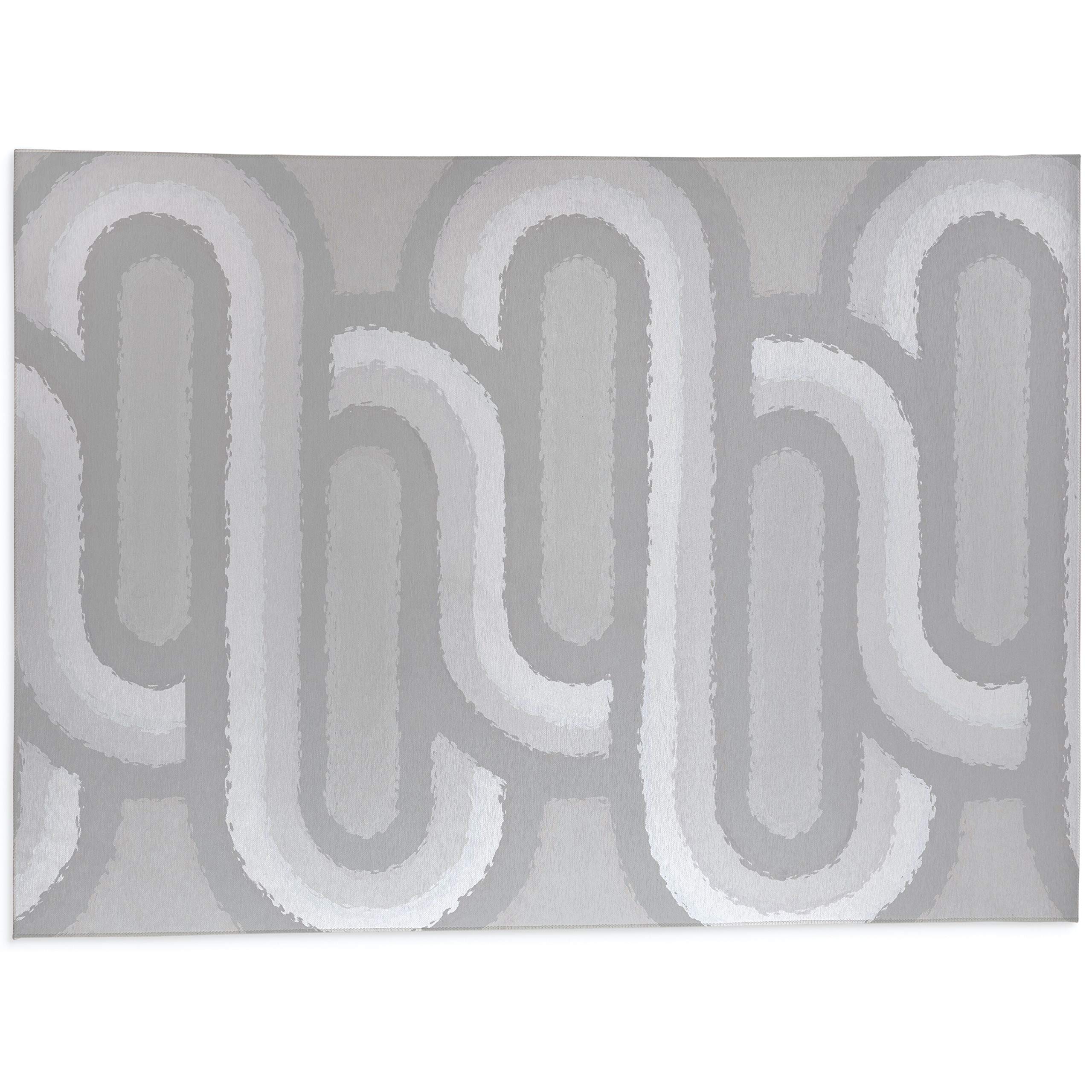 Modern Gray Office Chair Mat - Non-Slip Synthetic Fiber Floor Protector for Hardwood & Carpet - Home Office & Workspace Essentials