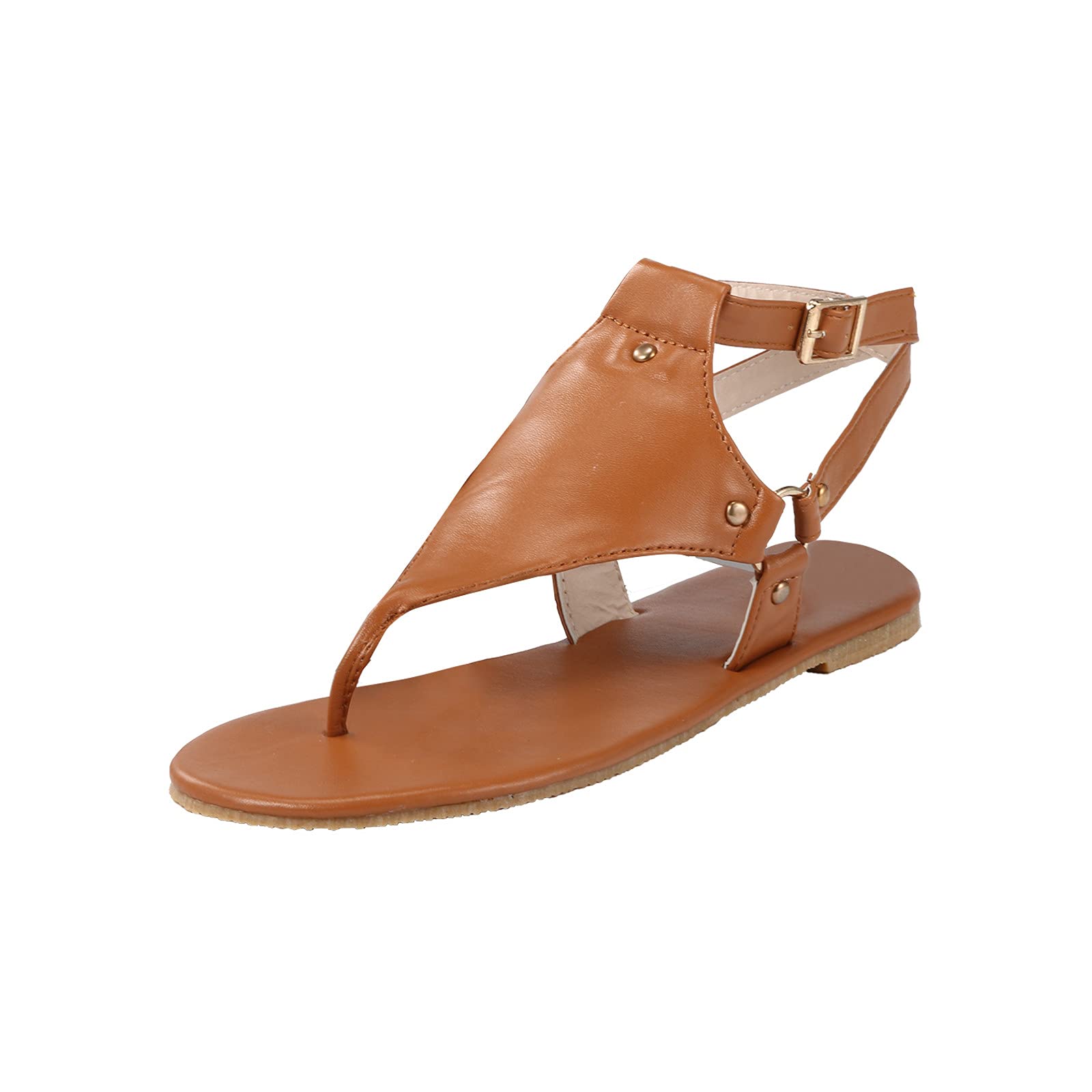 Women's Wedge Sandals - Comfortable Beach Flip Flops with Buckle Strap, Open Toe Flat Sandals for Women, Retro Roman Fashion Shoes - Perfect for Summer, Vacation, and Casual Outings