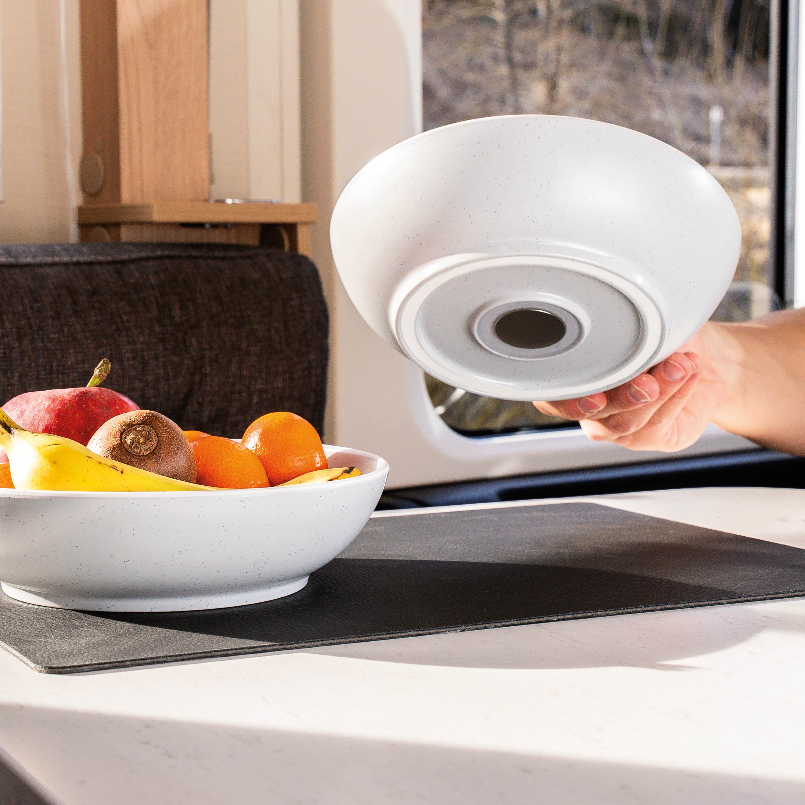 Premium Magnetic Plastic Food Bowls - DOLOMIT WHITE Set of 4 (20cm) for Kitchen Storage, Fridge Organization & Pet Feeding