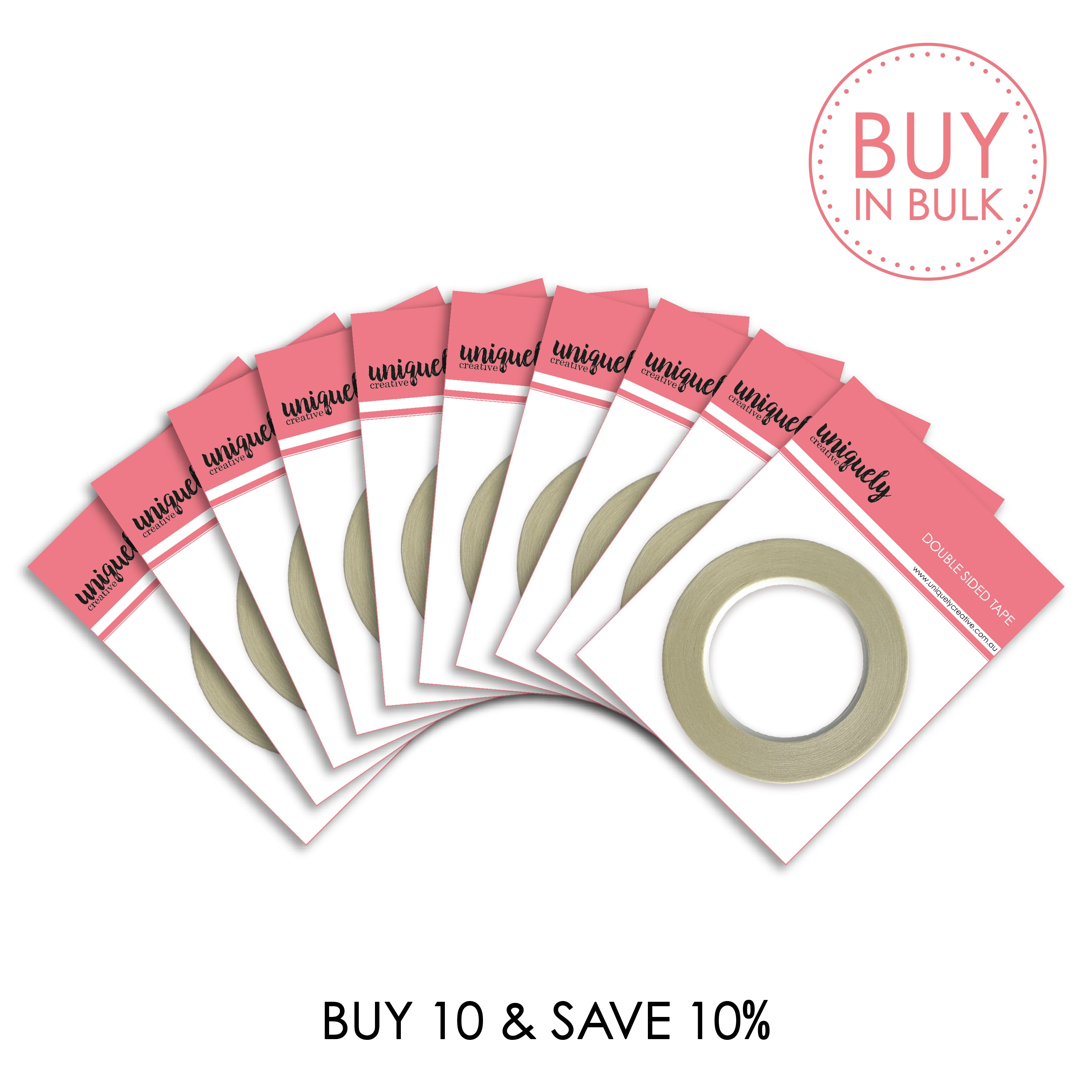 3mm Double Sided Tape - 10 Pack Heavy Duty Adhesive Strips for Home, Office & DIY Projects - Strong Bonding for Crafts, Posters, Photos & Wall Decor