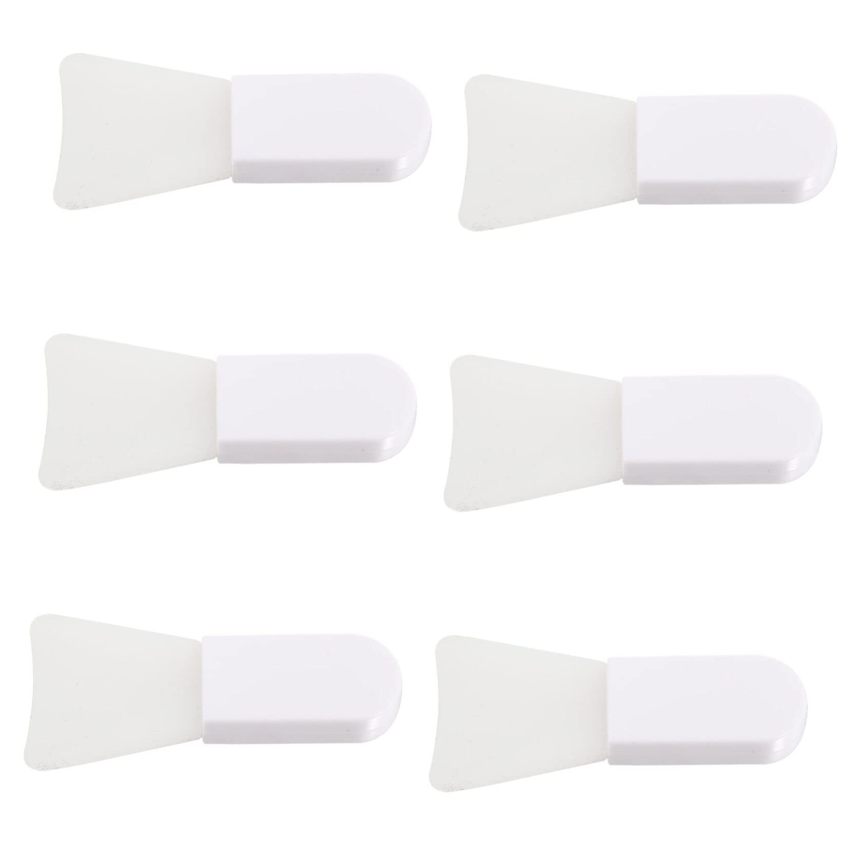 Healeved 6-Piece Silicone Brush Set - Body Cream Blender, Makeup Spatula, Mini Facial Brushes & Silica Gel Applicators (White) - Perfect for Skincare, Foundation & Cosmetic Application