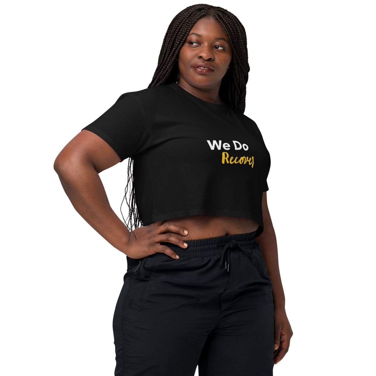 We Do Recover Inspirational Crop Top - Motivational Workout Shirt for Women | Gym, Yoga & Running