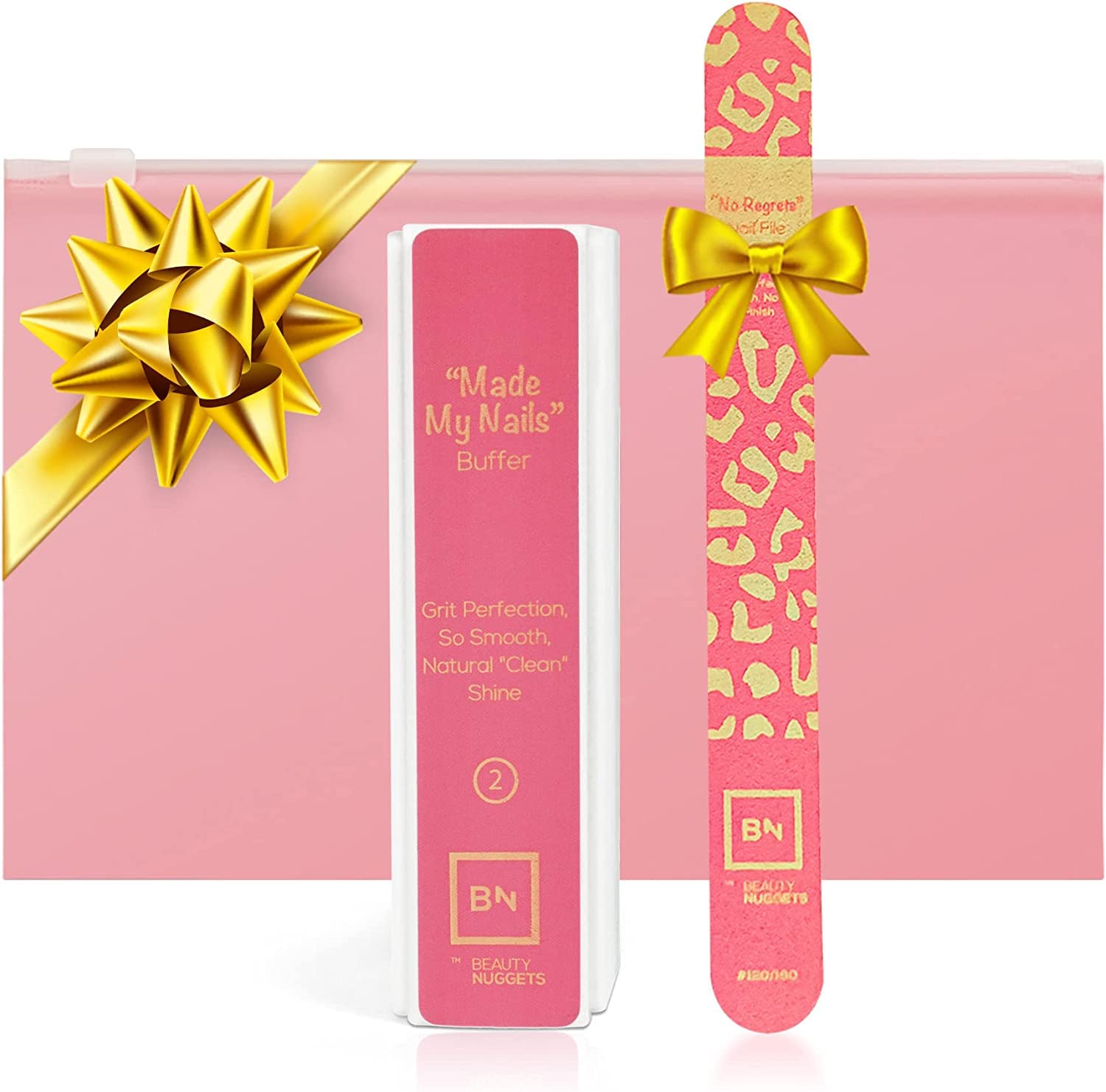 Professional 3-Way Nail Buffing Block with 120/180 Grit Nail File - Ultimate Shine for Smooth & Glossy Nails - Perfect Manicure Kit for Home Salon, Nail Art, and DIY Nail Care
