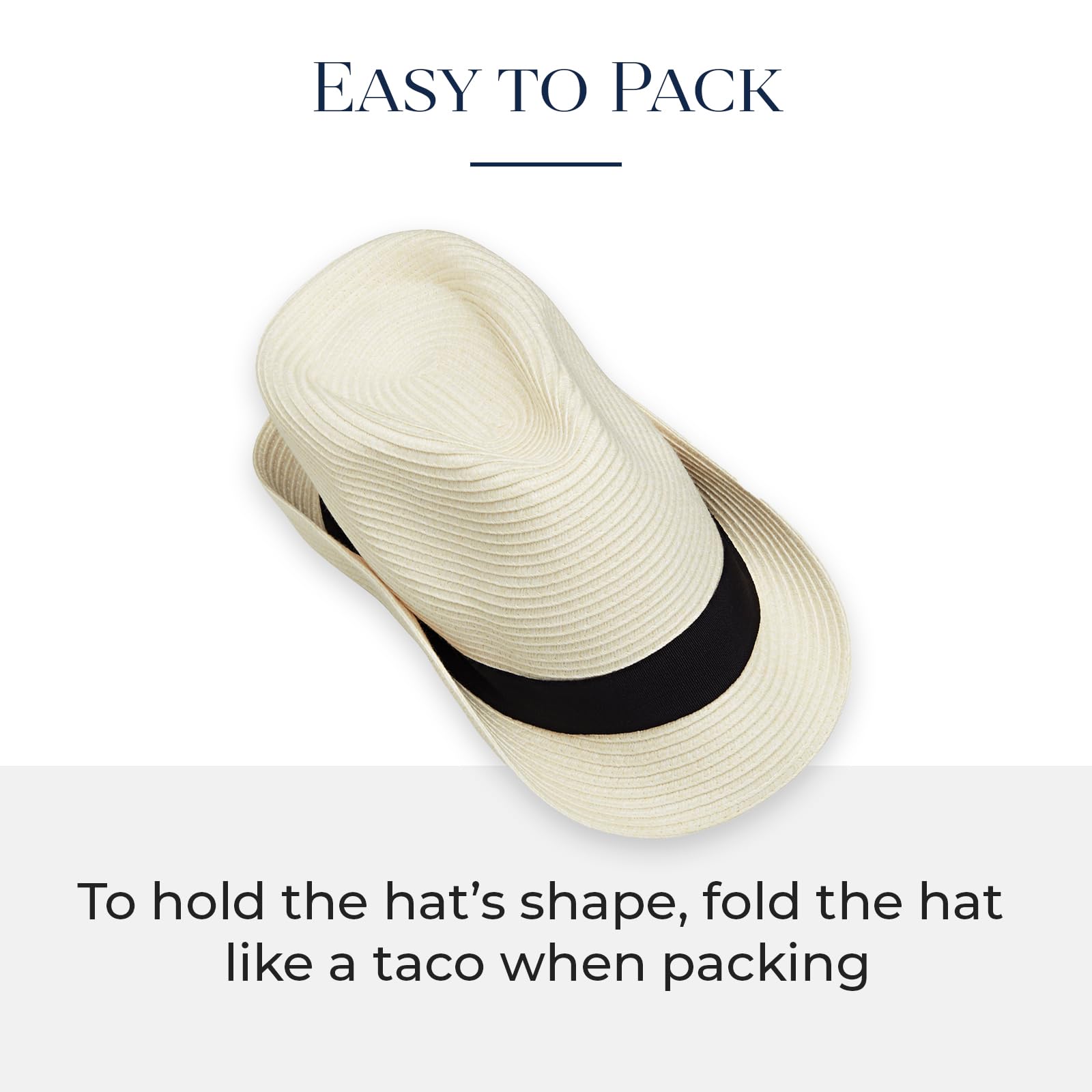 CARKELLA by Wallaroo Unisex Del Mar Trilby Fedora Sun Hat – Packable, Adjustable Sizing, Short Brim – Classic Summer Hat for Beach, Travel & Outdoor Activities