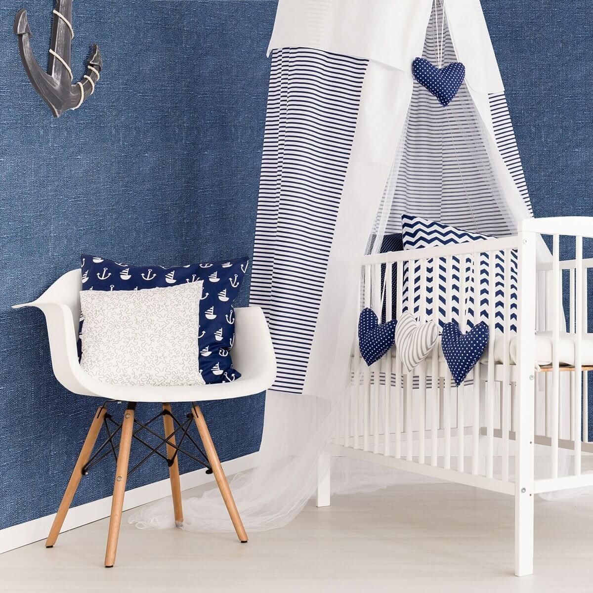 Blue Peel and Stick Wallpaper - Textured Removable Self-Adhesive Vinyl for Bedroom, Living Room & Home Decor - Easy to Install & Remove (Style 3398)
