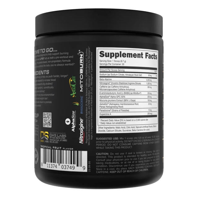 Bucked Up LFG Burn Thermogenic Pre Workout Powder - Fat Burning & Energy Booster for Intense Workouts & Gym Performance