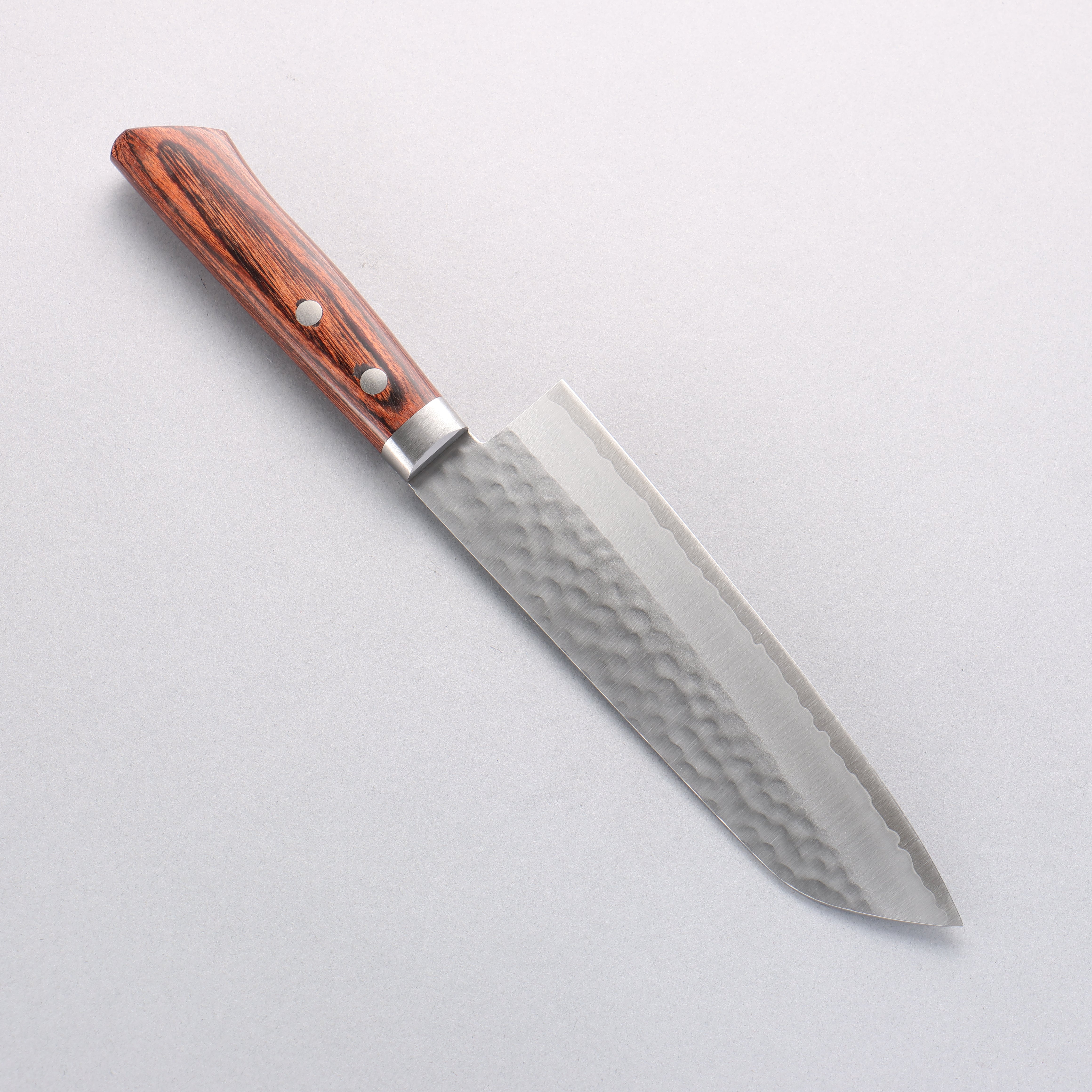 Premium Seisuke VG1 Hammered Santoku Knife 165mm - Japanese Damascus Steel with Mahogany Handle - Perfect for Slicing, Dicing & Chopping Vegetables, Meat & Fish