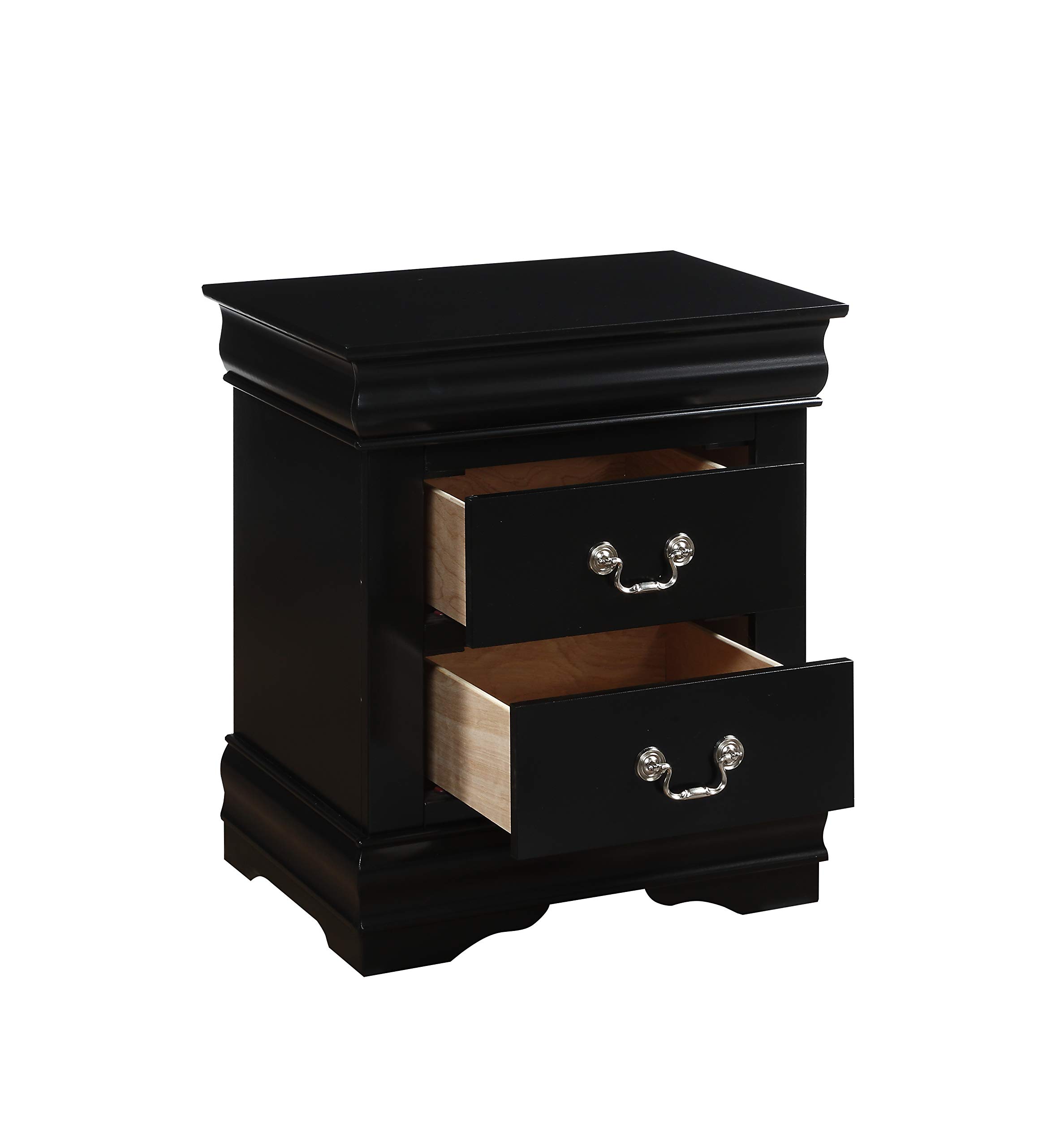 6-Piece Queen Bedroom Set - Black Bed Frame, Dresser, Chest, 2 Nightstands & Mirror | Complete Furniture Suite for Master Bedroom or Guest Room Decor