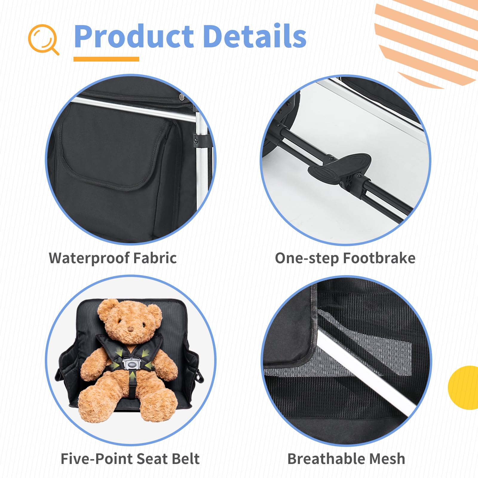 **Best Double Stroller Wagon for 2 Kids – Heavy Duty Wagon Cart with 2 High Seats, 5-Point Safety Harnesses & Adjustable Canopy – Foldable Push-Pull Design for Outdoor, Camping, Beach, Grocery Shopping & More (Black-Gray)**    *(Ideal for family outings, picnics, beach trips, camping adventures, and grocery shopping – versatile and convenient for parents on the go!)*