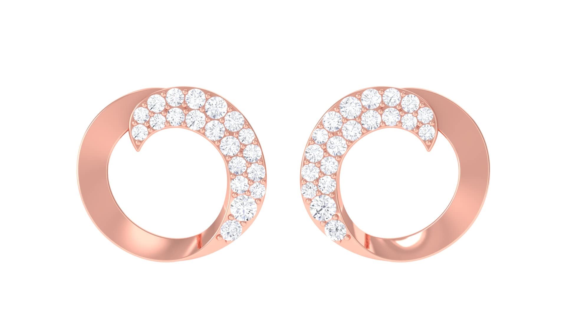 1/4 CT Diamond Stud Earrings for Women - 14K Solid Gold Minimalist Geometric Earrings - April Birthstone Jewelry Gift for Her - Perfect for Weddings, Anniversaries & Everyday Elegance