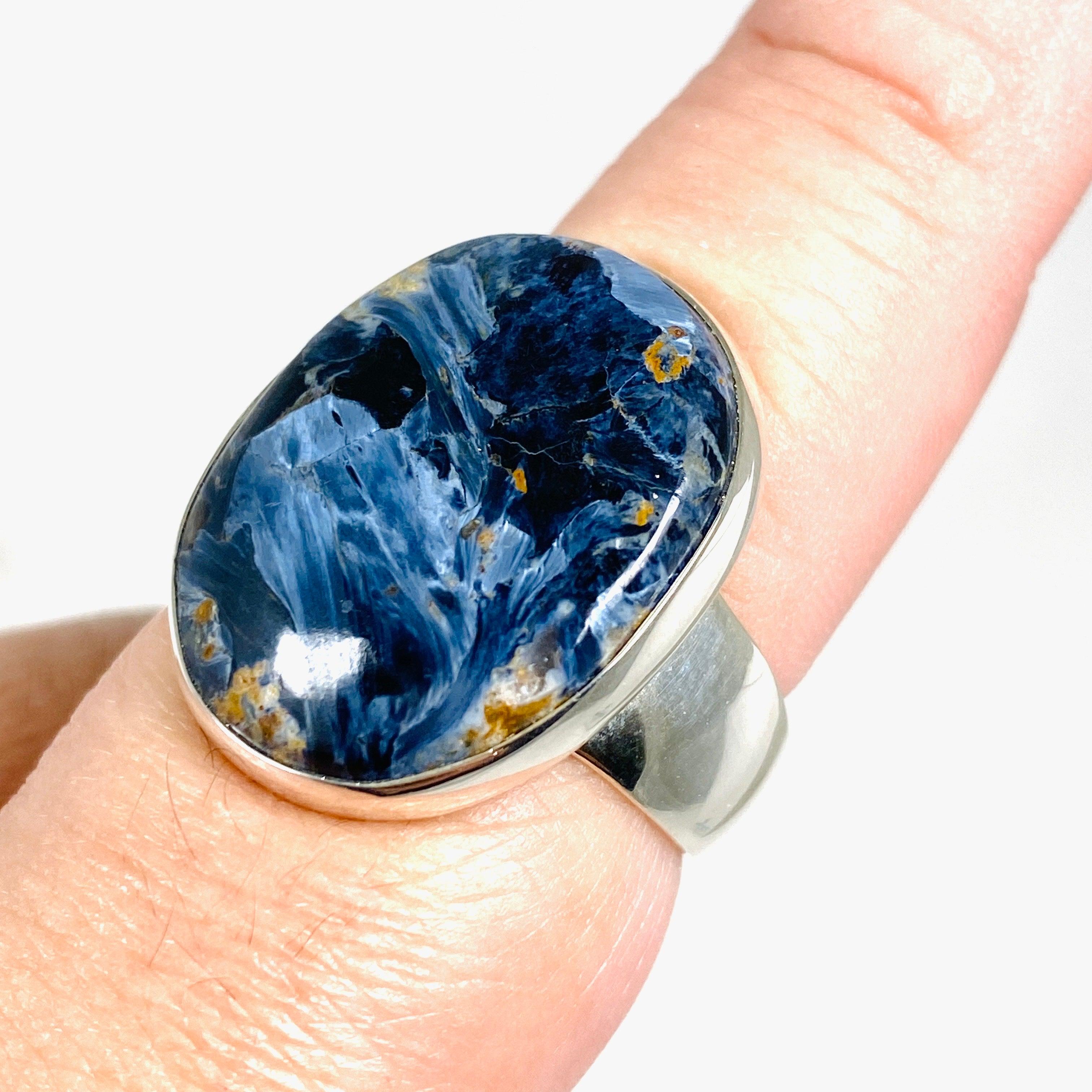 Pietersite Oval Ring Size 9.5 KRGJ2758 - Elegant Gemstone Jewelry for Women, Perfect for Weddings, Parties & Special Occasions