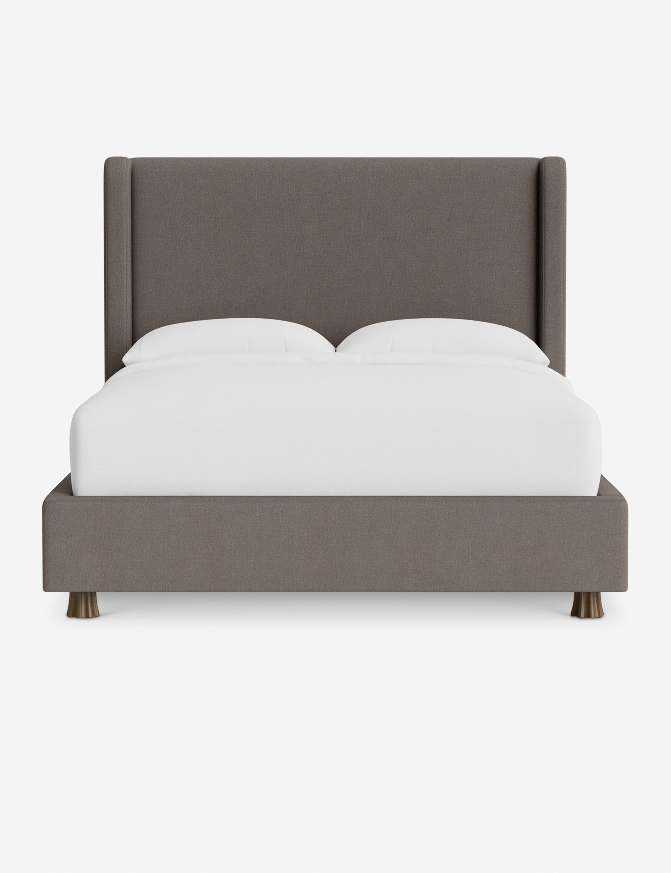 DOMINIQUE Platform Bed Frame - Modern Minimalist Wooden Bed with Upholstered Headboard | Perfect for Master Bedroom, Guest Room & Small Space