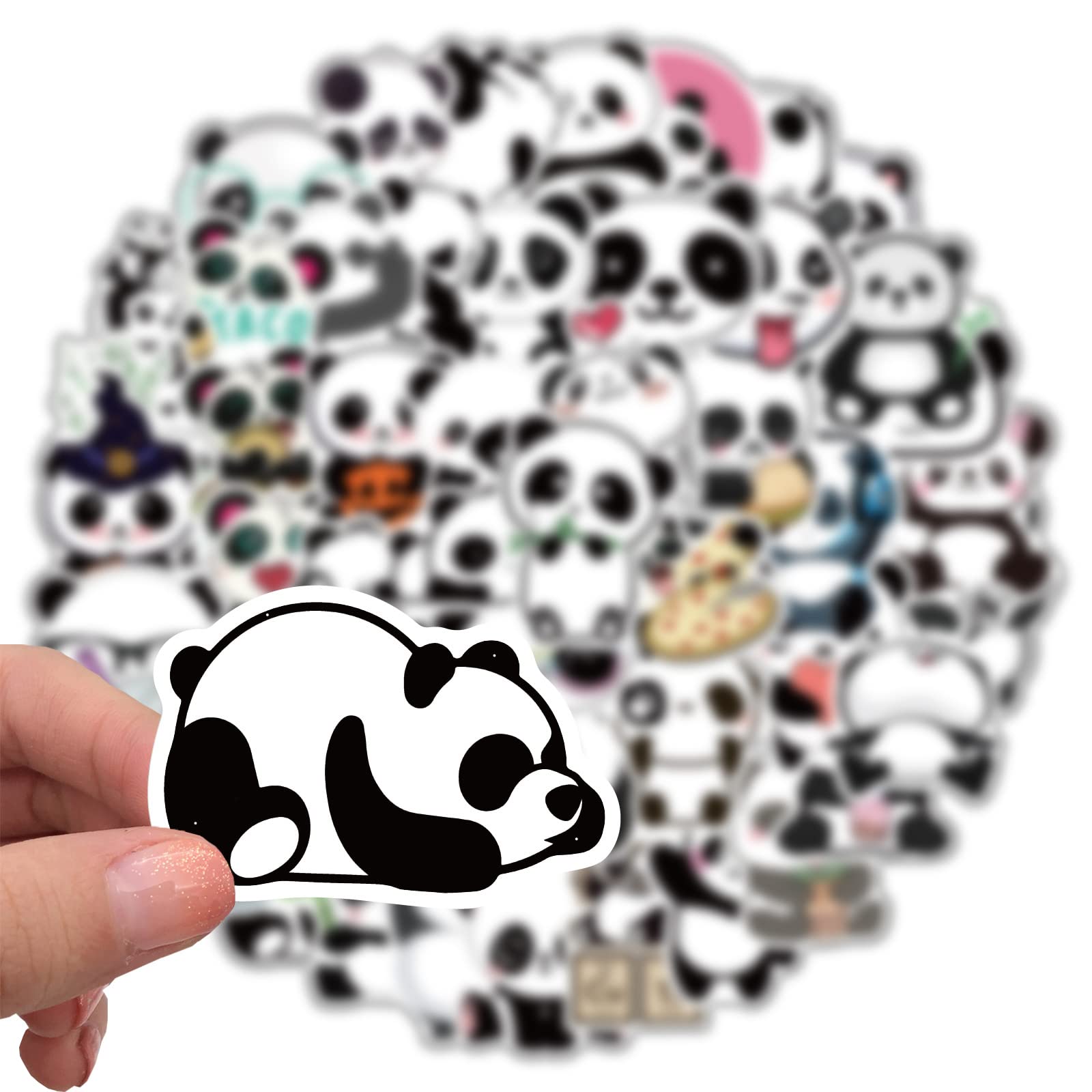50Pcs Cute Panda Stickers - Waterproof Vinyl Decals for Laptop, Water Bottle, Phone & Luggage - Adorable Cartoon Stickers Pack for Kids Room Decor, School Supplies & DIY Crafts