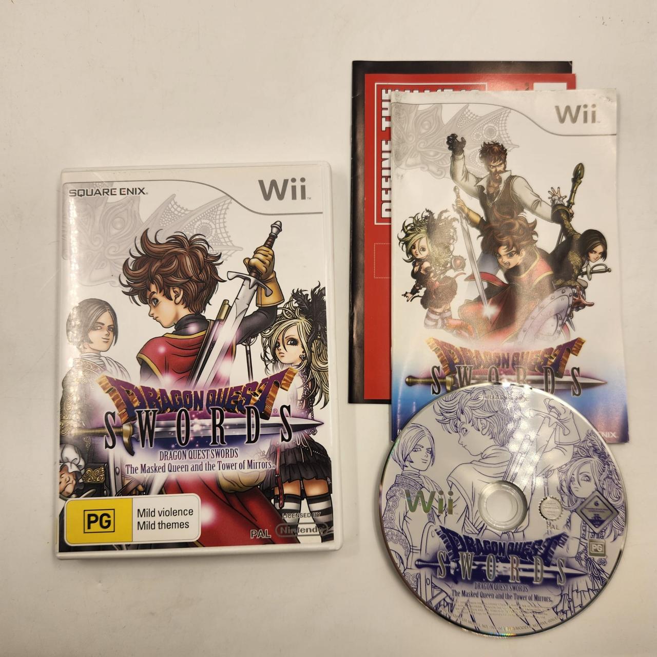 Dragon Quest Swords: The Masked Queen and The Tower of Mirrors - Nintendo Wii Game with Manual (PAL Version) | Classic JRPG Adventure for Family Game Nights