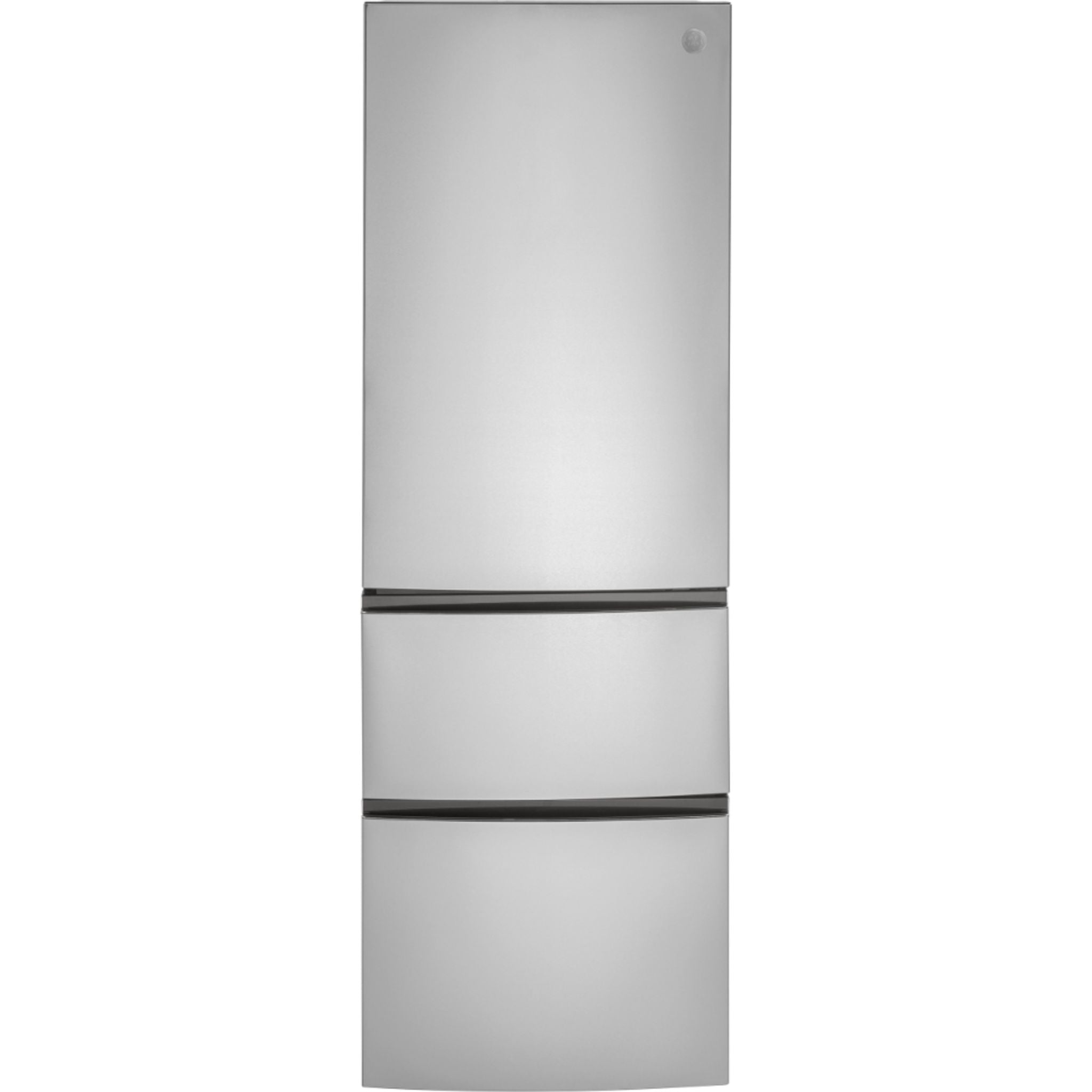 GE 11.9 Cu Ft Bottom Freezer Refrigerator in Stainless Steel - Energy Efficient French Door Design with Adjustable Shelves for Modern Kitchens & Open Floor Plans