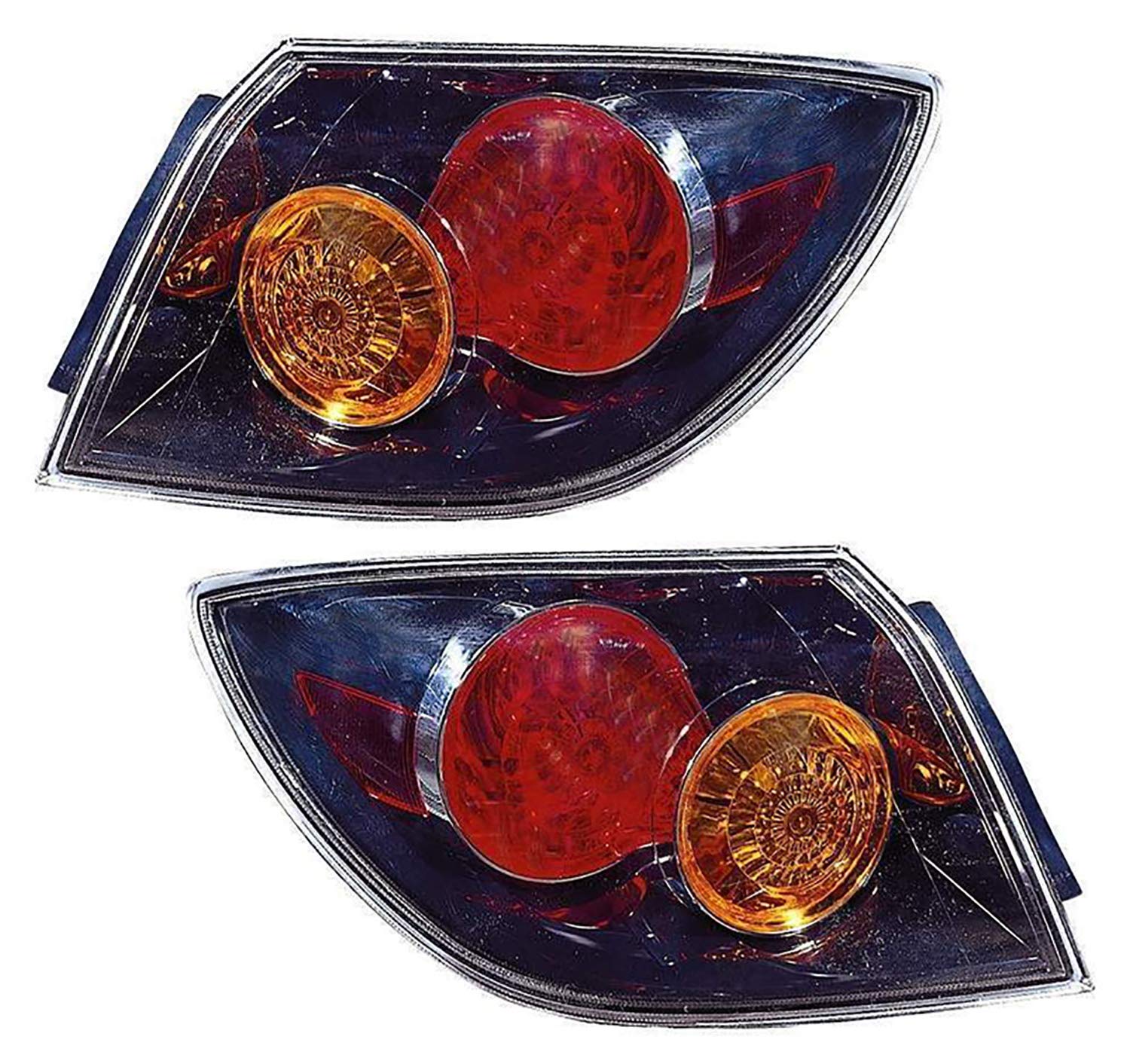 Mazda 3 Hatchback Tail Lights Lamps Set - Compatible with 2004 2005 2006 Models - Driver & Passenger Side Replacement - Enhance Visibility & Style for Night Driving