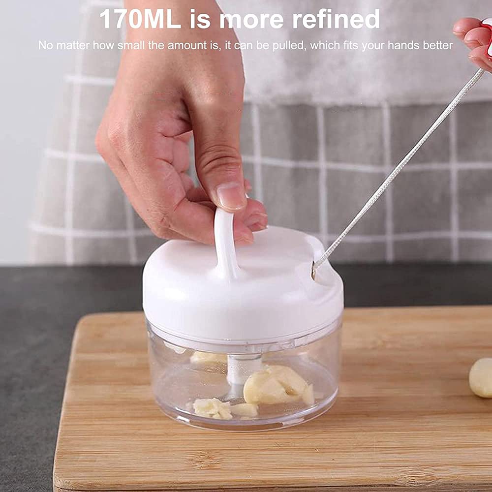 Manual Mini Garlic Press & Masher - Handheld Food Chopper & Grinder for Salad, Cooking & Kitchen - Perfect for Garlic, Herbs, Nuts & Spices