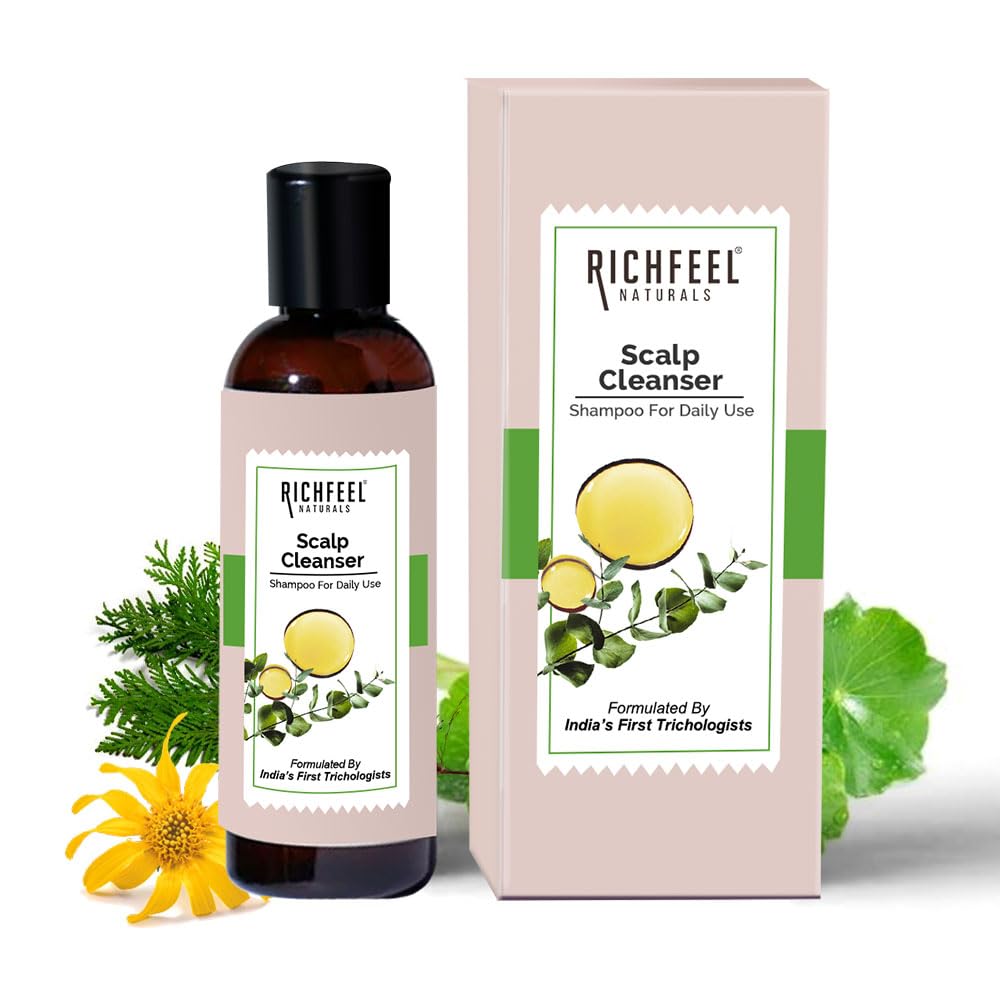 Richfeel Scalp Cleanser Hair Shampoo 100ml - Nourishing Treatment for Dull, Damaged & Dry Hair - Reduces Itchiness & Promotes Healthy Scalp | Perfect for Daily Hair Care & Scalp Refreshment
