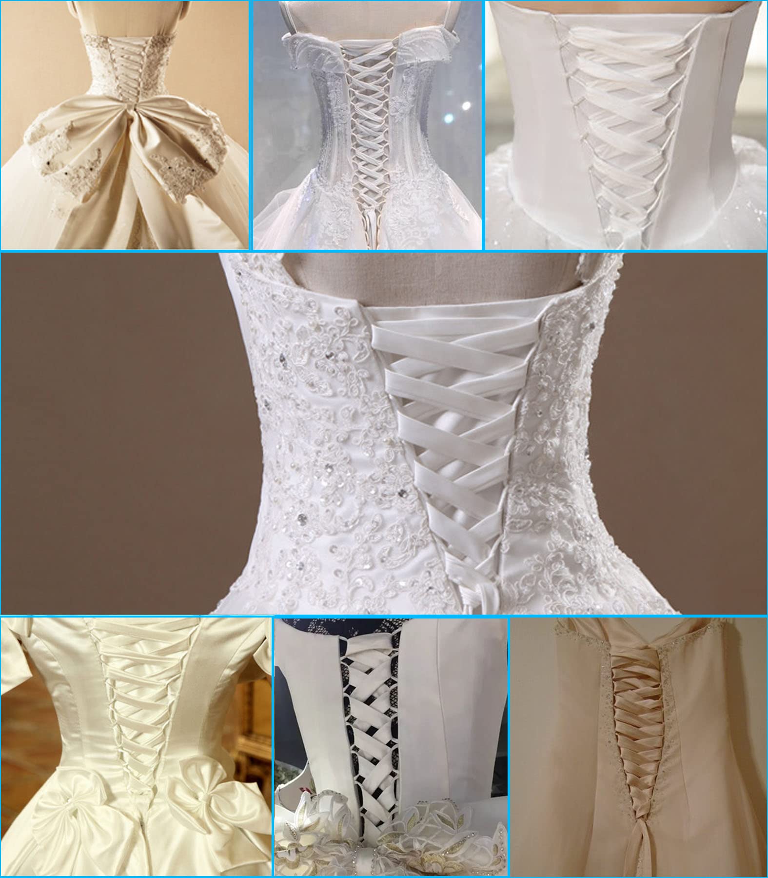Adjustable Satin Corset Back Kit Replacement - Wedding Dress Lace Up Loops for Prom, Bridal Gowns & Formal Dresses | Perfect for DIY Dress Alterations & Costume Adjustments
