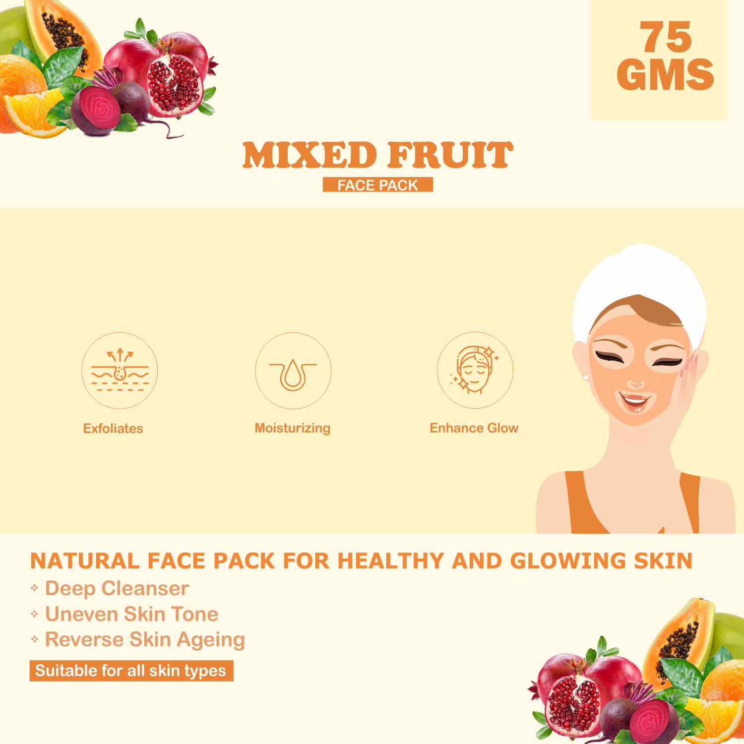 Organic Turmeric & Sandalwood Face Pack Powder for Glowing Skin - Brightening, Exfoliating & Acne Treatment - DIY Skincare for Daily Use & Spa Days