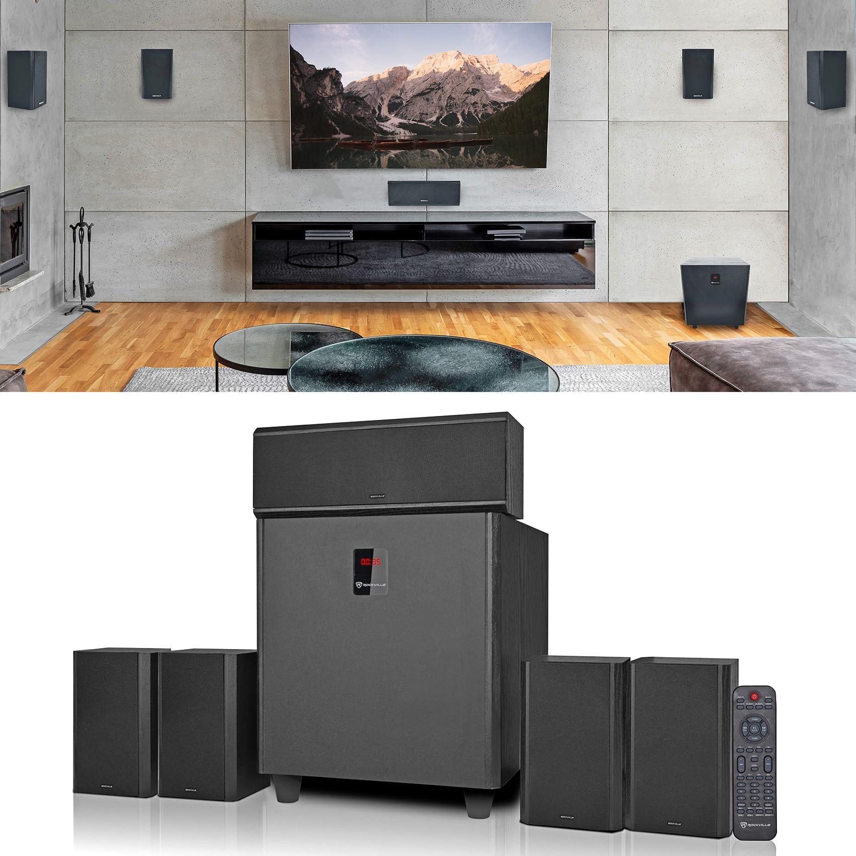 Rockville HTS820 1500W 5.1 Channel Home Theater System with 8