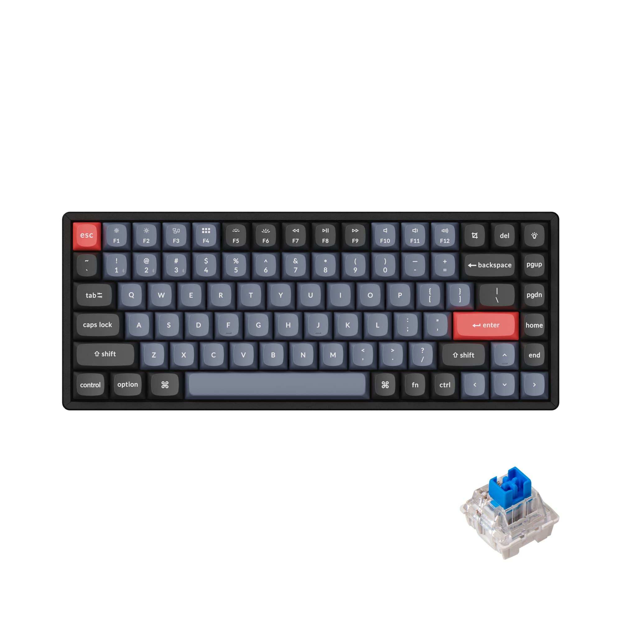 Keychron K2 Pro Wireless & Wired RGB Custom Mechanical Keyboard - Hot-Swappable K Pro Blue Switches, QMK/VIA Programmable, 75% Compact Layout with Aluminum Frame for Mac, Windows, Linux - Perfect for Gaming, Coding & Office Work