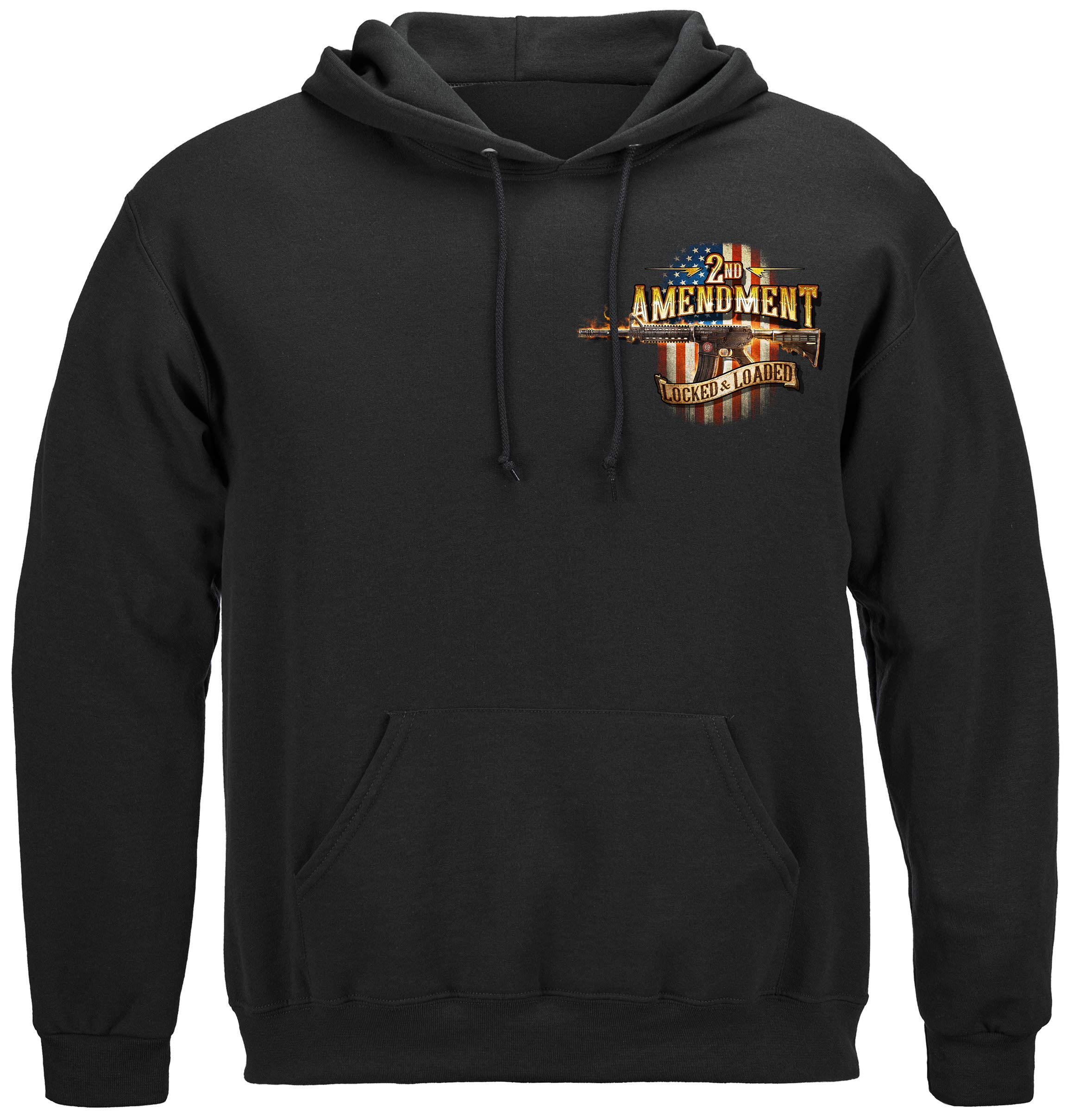 Erazor Bits 2nd Amendment Attack Eagle Double AR15 Hooded Sweatshirt - Black | Patriotic Gun Rights Apparel for Shooting Range & Outdoor Activities