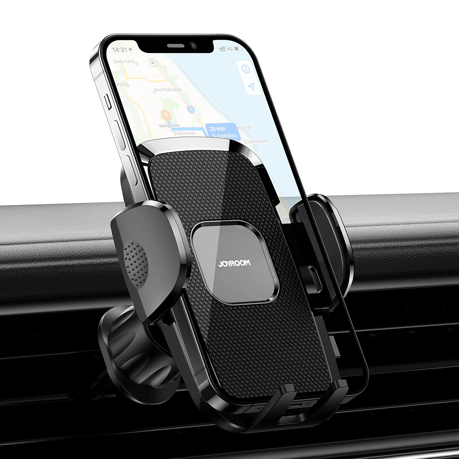 Universal Car Air Vent Phone Mount Holder - Hands-Free Cradle Clamp Compatible with iPhone 15/14/13, Samsung Galaxy S23/S22 (4.6-6.7 Inch) for Safe Driving & GPS Navigation