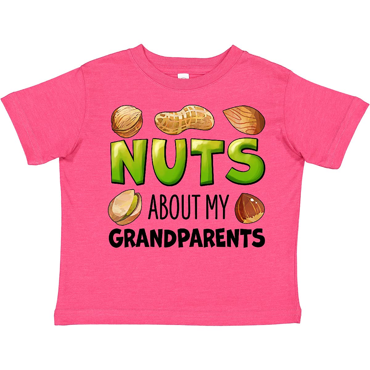 inktastic Nuts About My Grandparents Peanut Almond Pistachio Toddler T-Shirt | Cute Grandparent Gift for Toddlers | Family Reunions & Holiday Gatherings