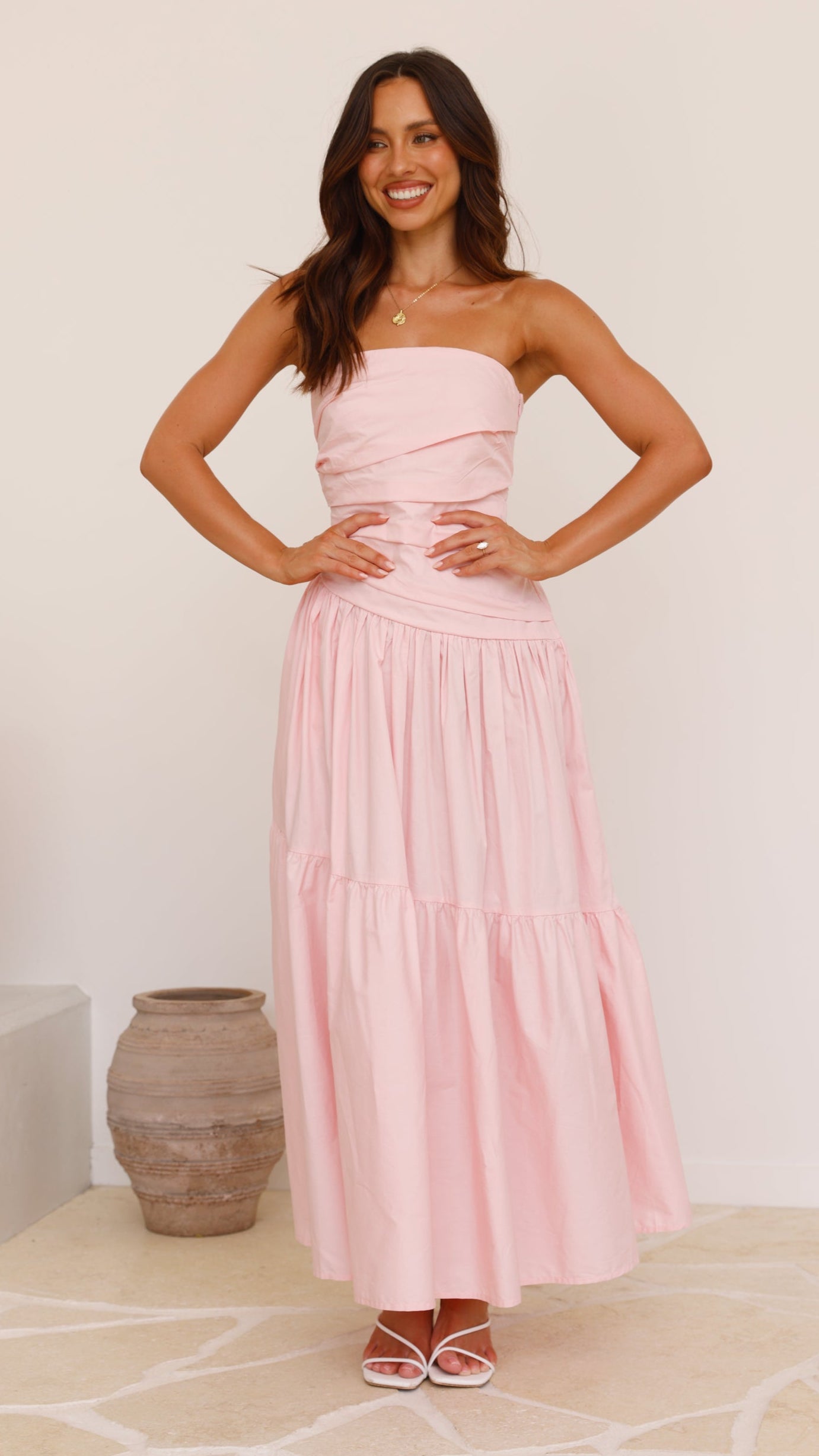 Lola Maxi Dress for Women - Flowy Long Summer Dress in Pink | Beach Wedding, Vacation, Party Outfit
