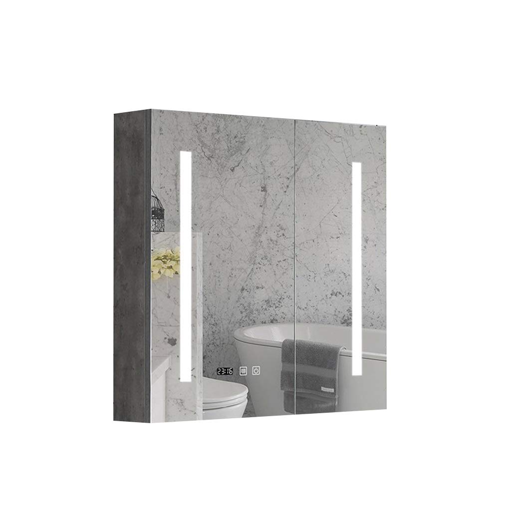 Premium Solid Wood Bathroom Wall Mirror Cabinet with Double Doors - Jewelry Organizer & Medicine Storage (65x60cm) - Perfect for Small Bathrooms, Vanity Organization & Bedroom Decor
