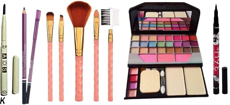 Fozzby Beggie TYA 6155 Makeup Kit - 24 Eyeshadow Shades, 1 Eyeliner, 5 Brushes, 1 Kajal & 1 Eyebrow Pencil | Complete Cosmetic Set for Professional Makeup & Everyday Beauty Looks