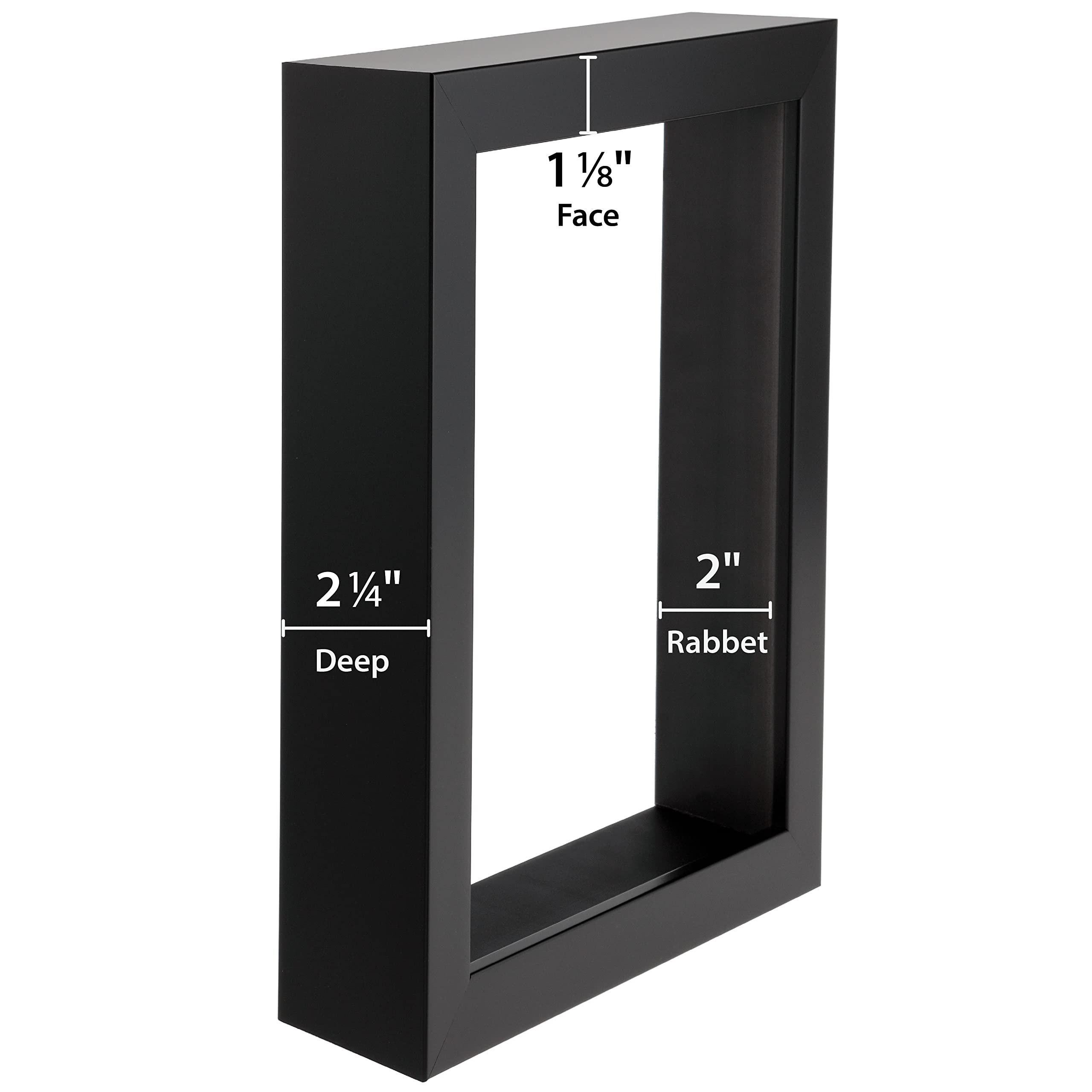 Gotham Black Extra-Deep Gallery Frames 6x12 Inches - Set of 6 Premium Picture Frames for Wall Art, Photos & Canvas Displays - Perfect for Home Decor, Office & Gallery Exhibitions