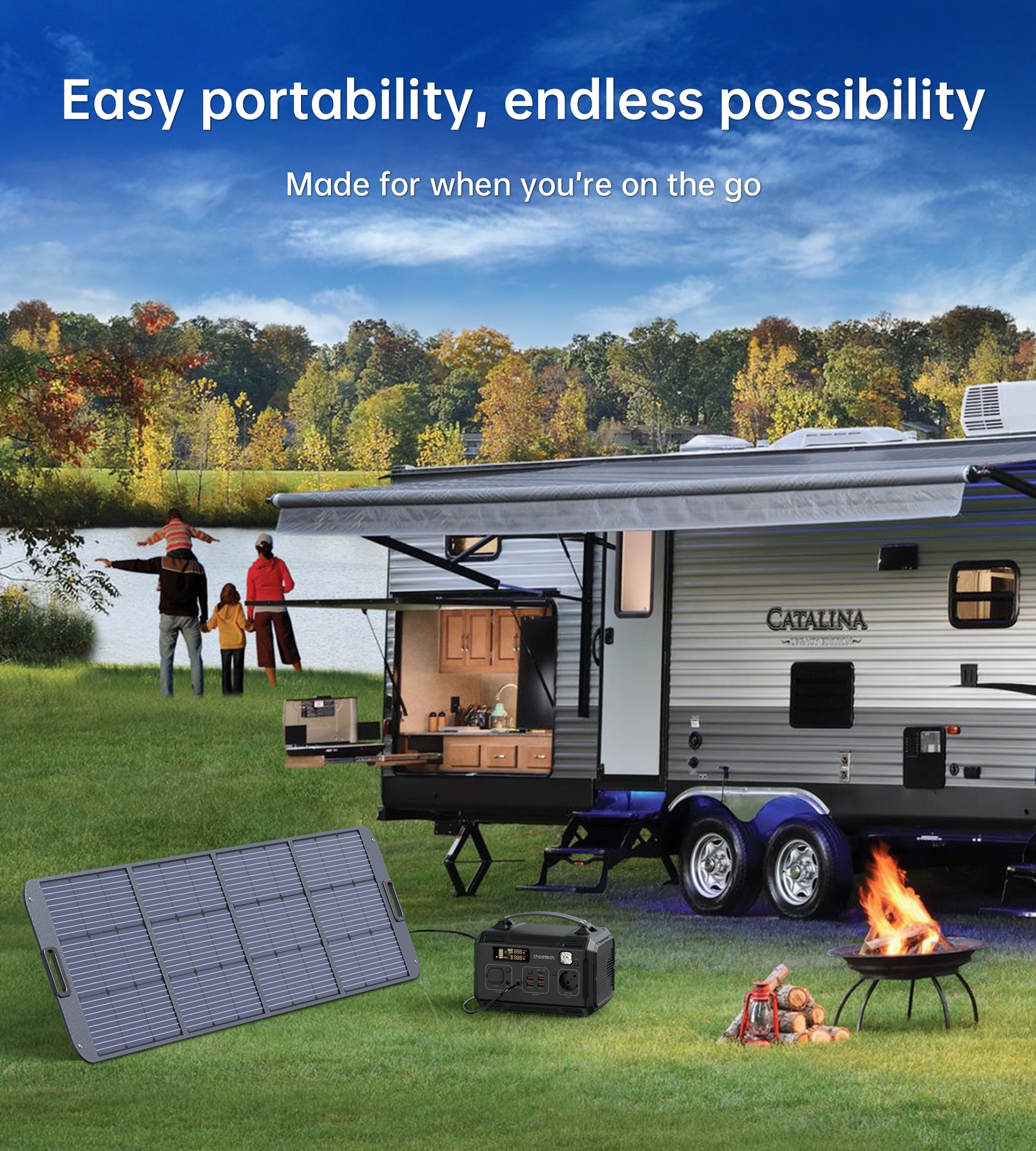 Choetech 300W Portable Power Station - Compact Solar Generator for Camping, Outdoor Adventures & Emergency Backup Power